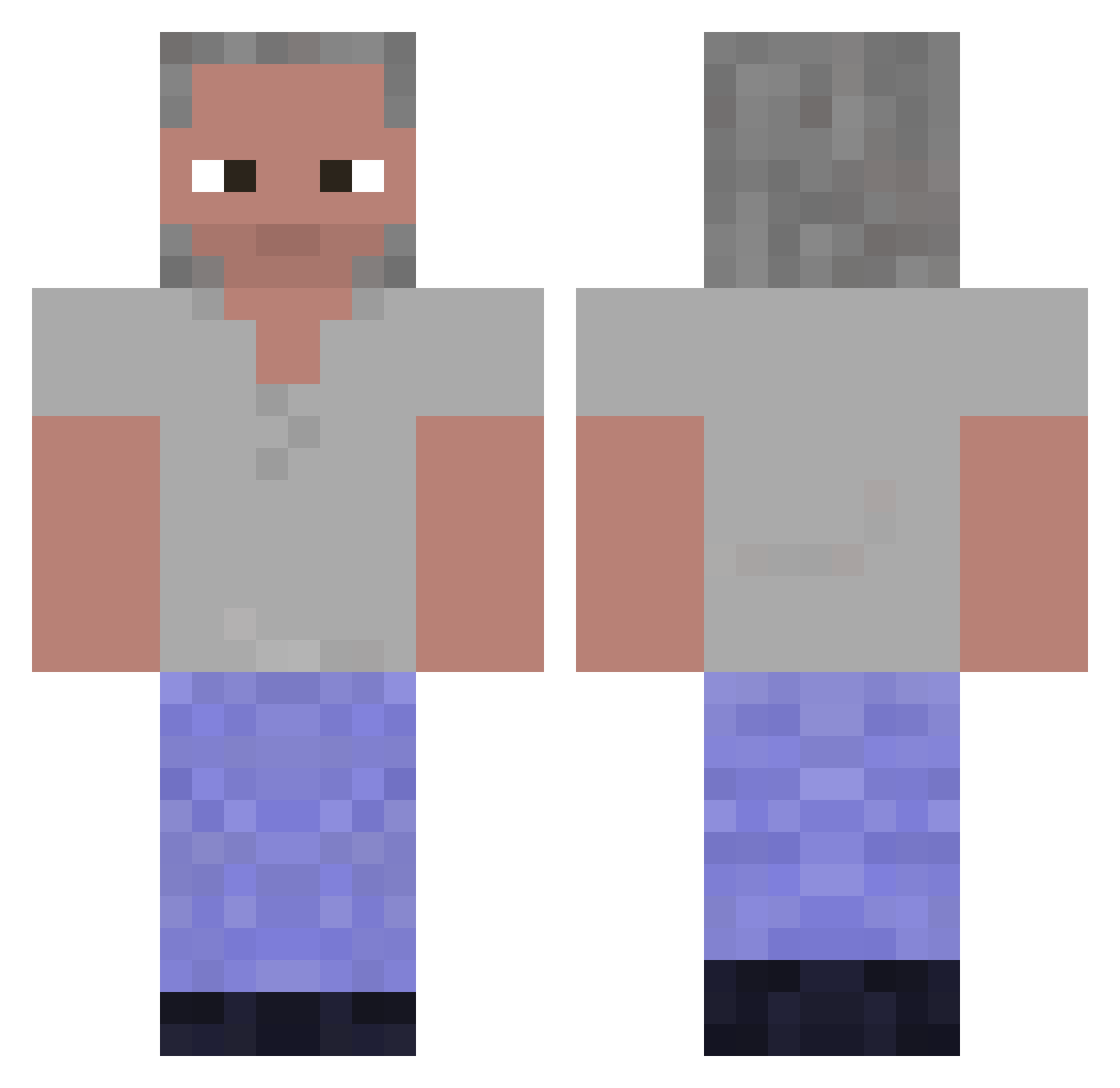 r4atz Minecraft skin, front and back view
