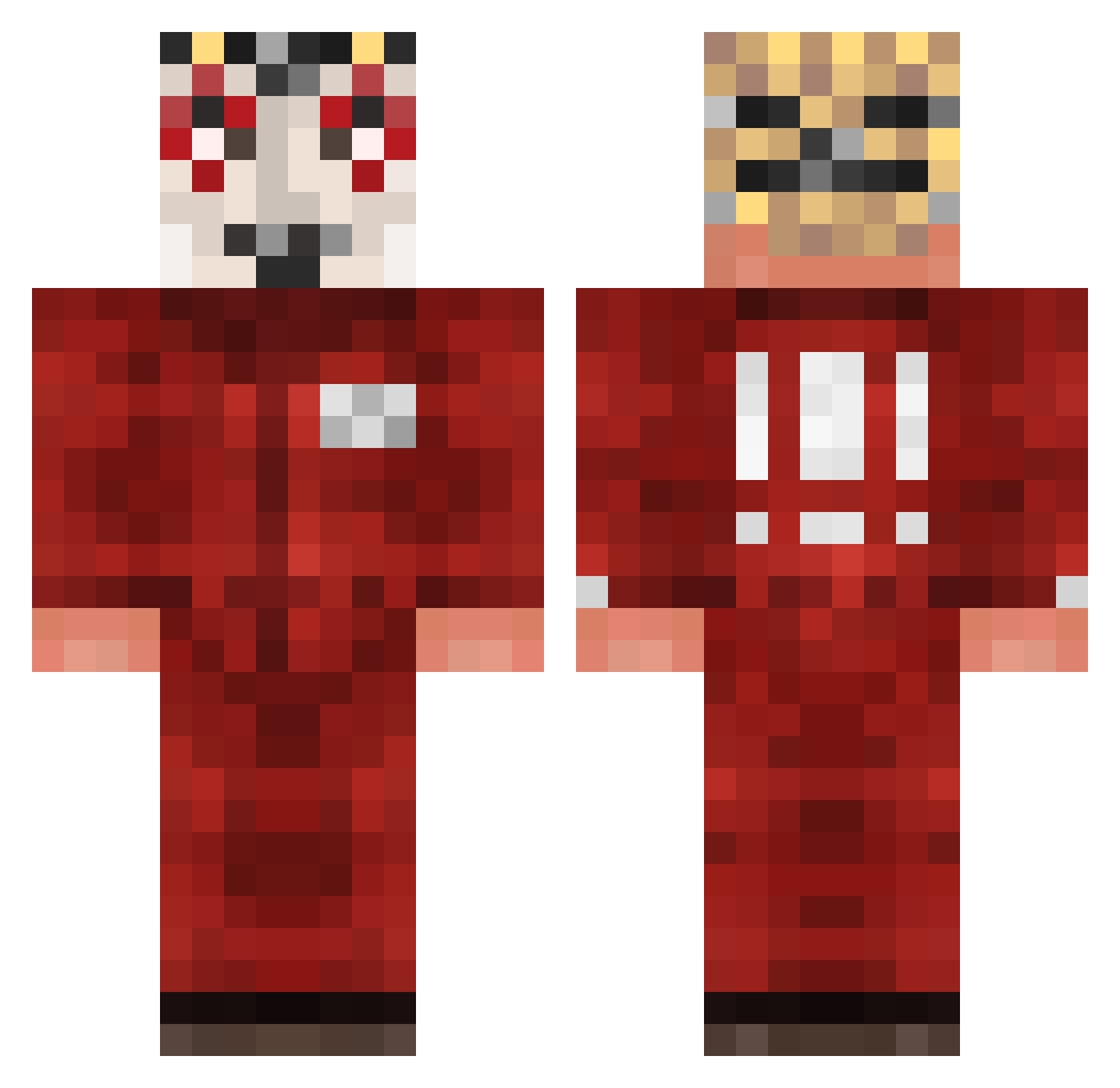 SJknot Minecraft skin, front and back view