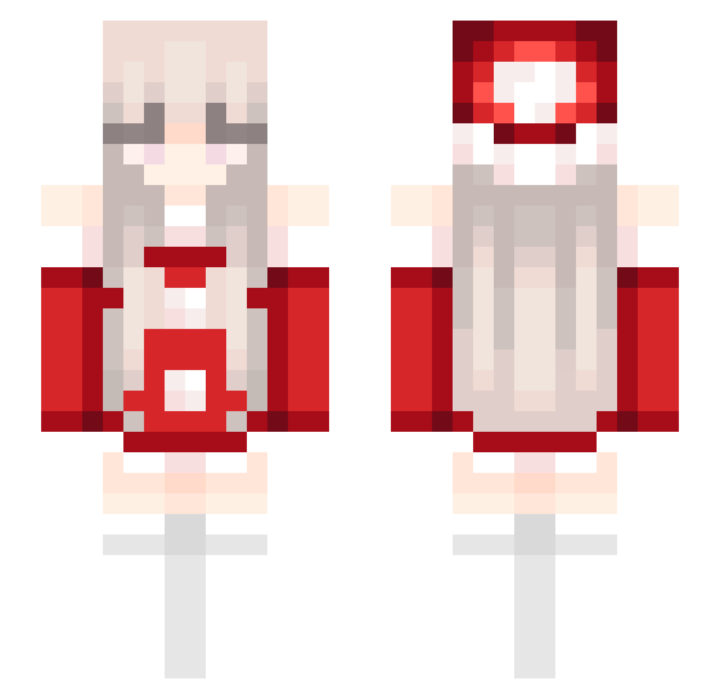 lxuxa_ Minecraft skin, front and back view