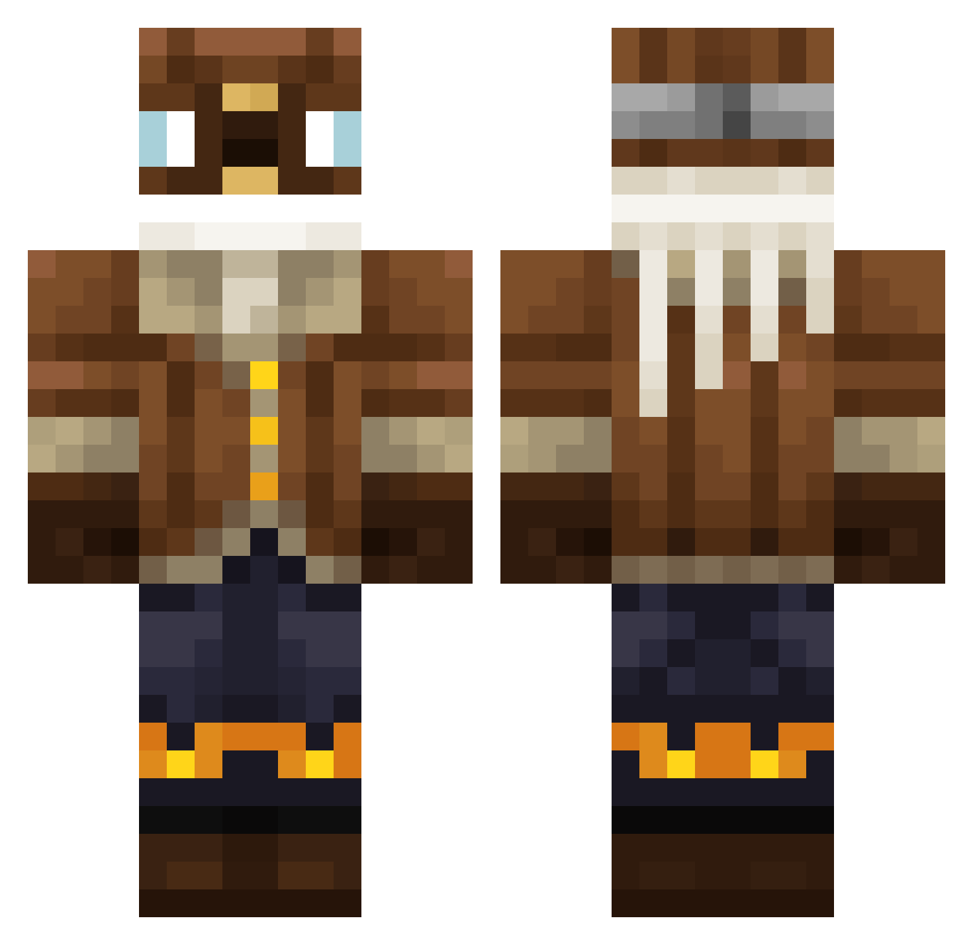 Haijune Minecraft skin, front and back view