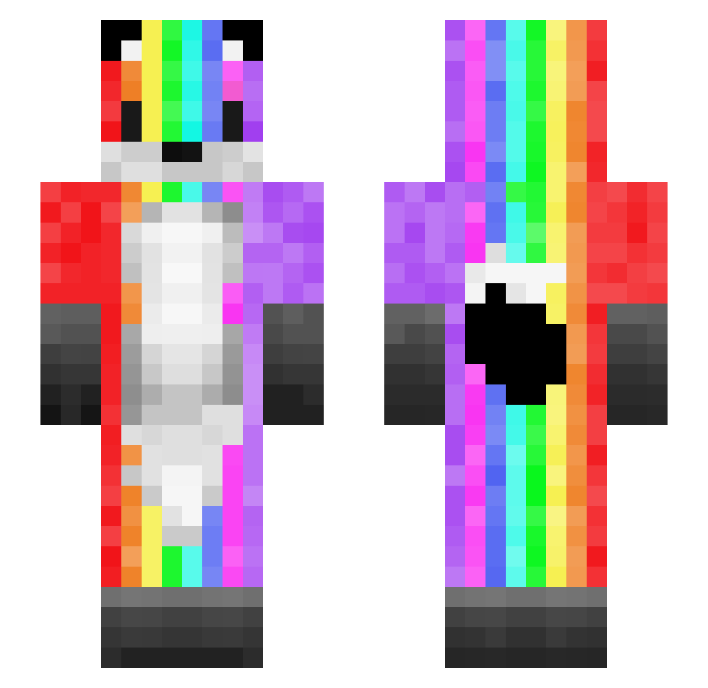 RentieBentie Minecraft skin, front and back view