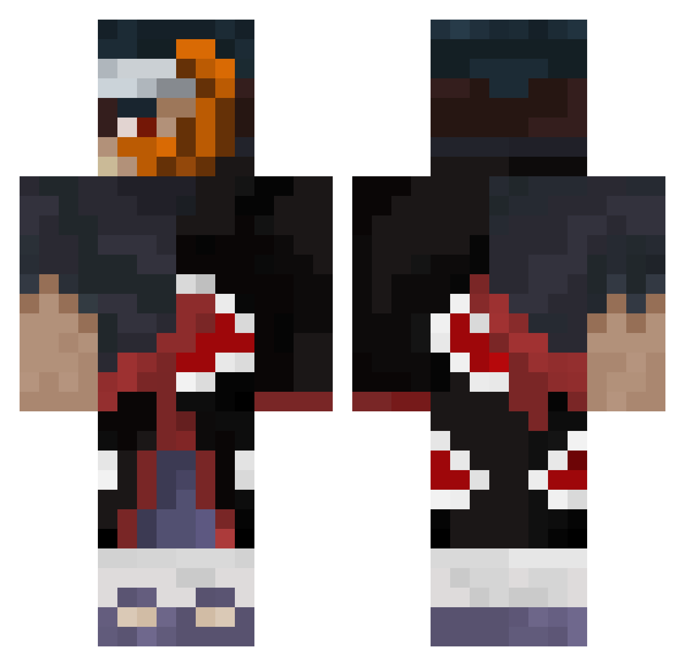 woavi Minecraft skin, front and back view