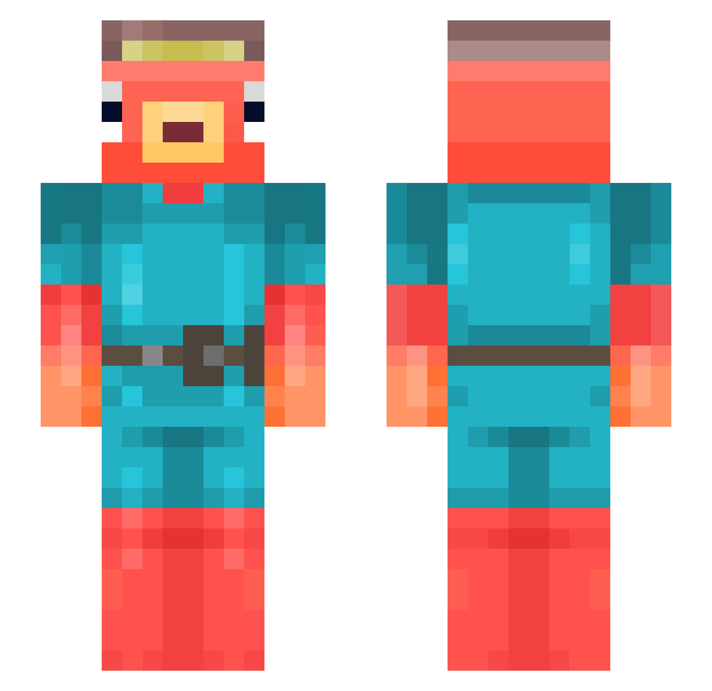 Sotol Minecraft skin, front and back view