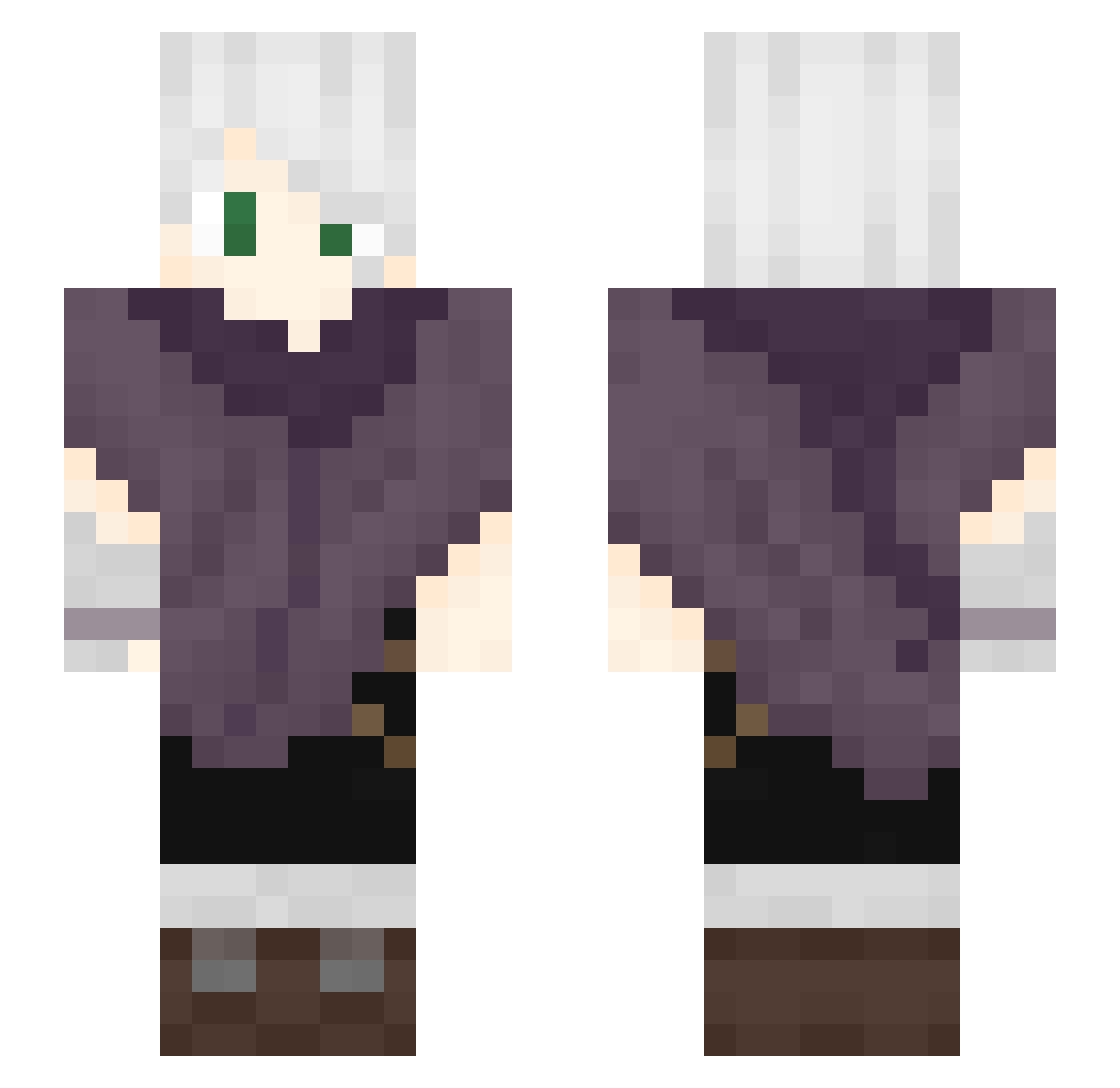 Harlock2 Minecraft skin, front and back view