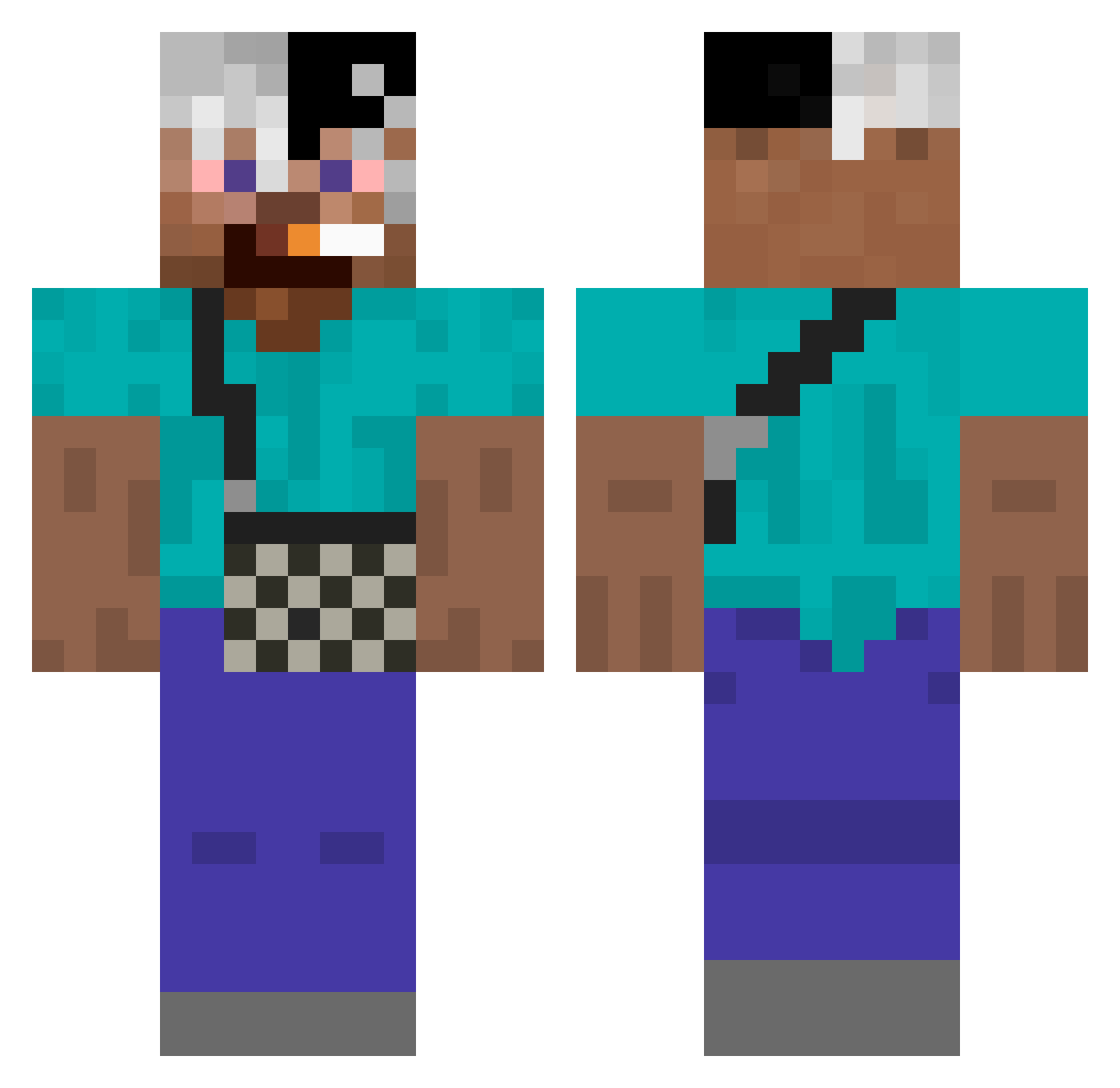 brillanten Minecraft skin, front and back view