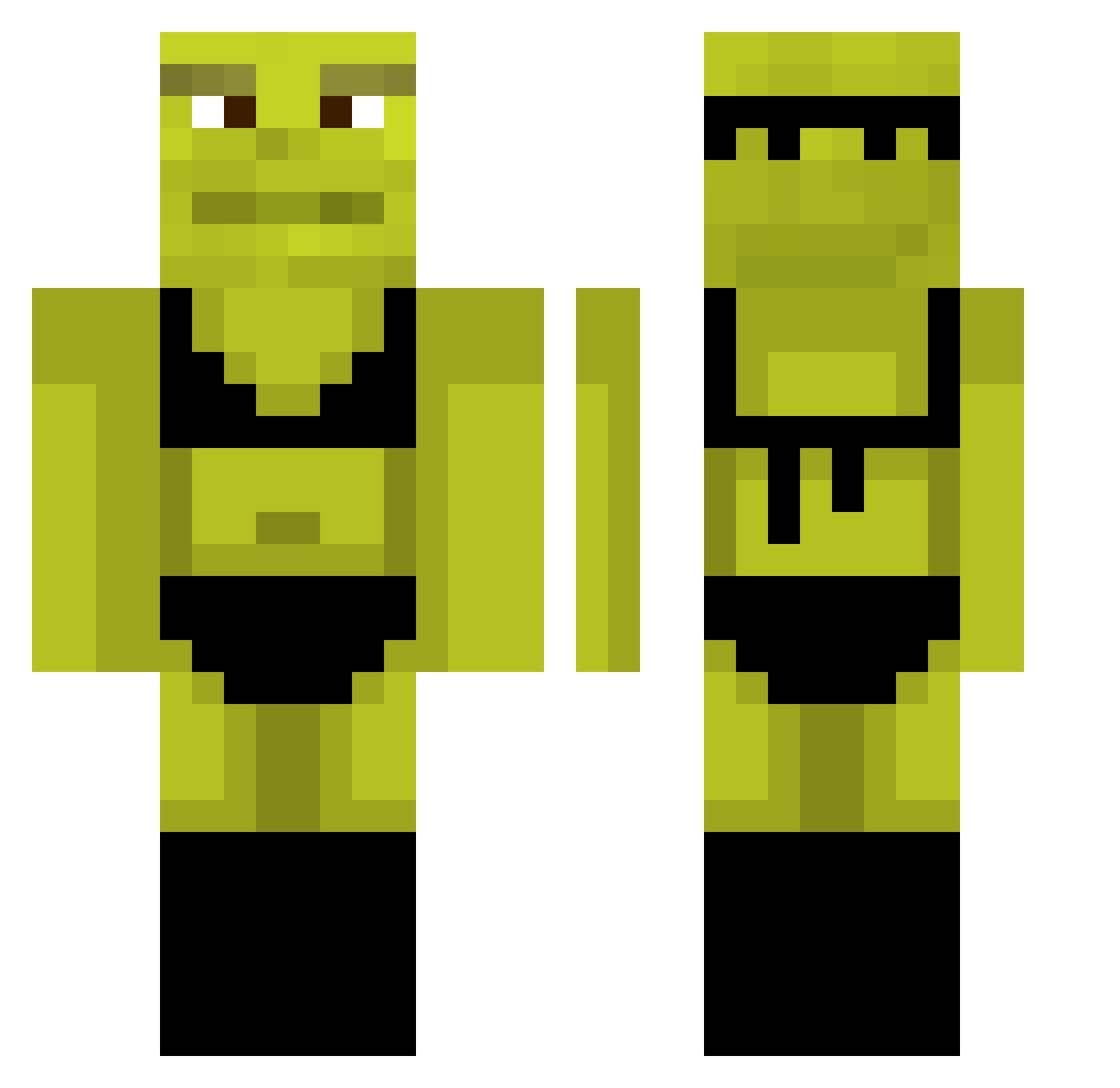 Zombeexx Minecraft skin, front and back view