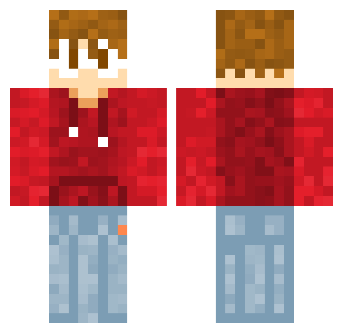 JustJack20 Minecraft skin, front and back view