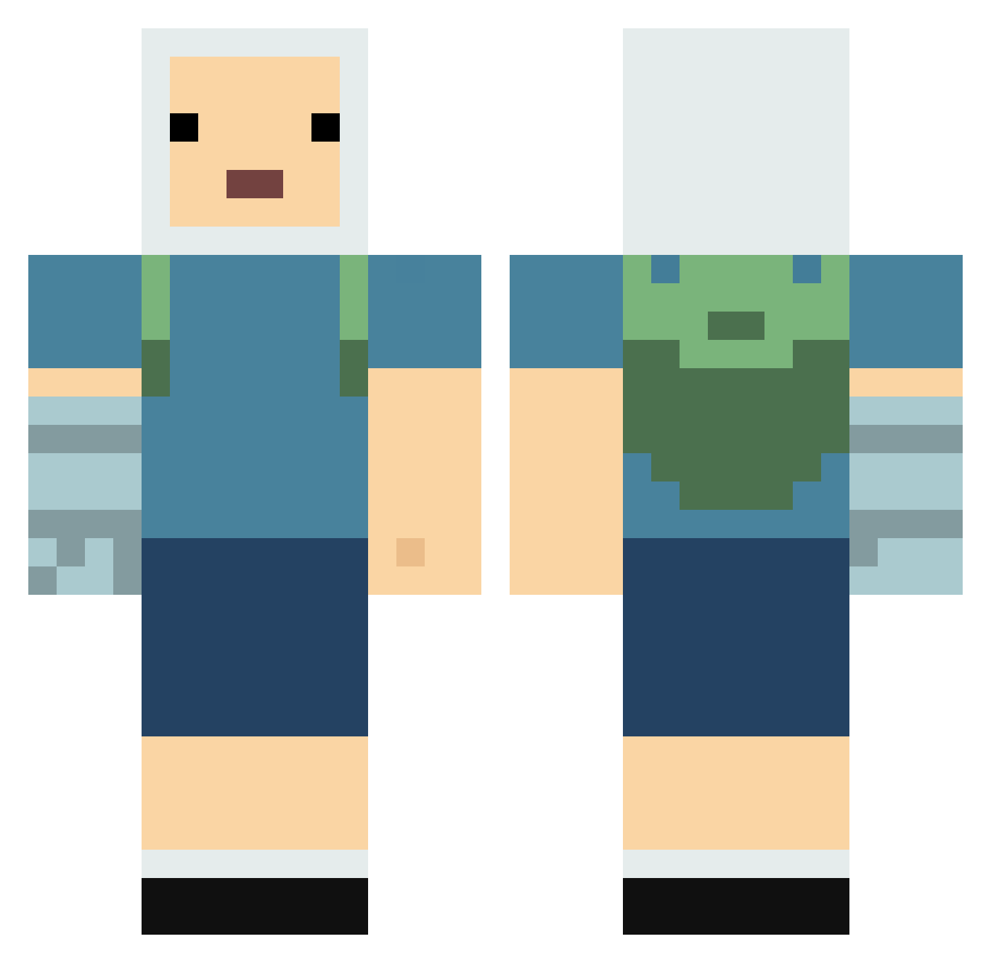 aya7mi Minecraft skin, front and back view