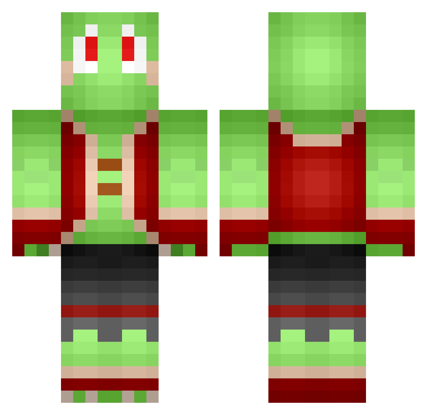 Spechimen Minecraft skin, front and back view