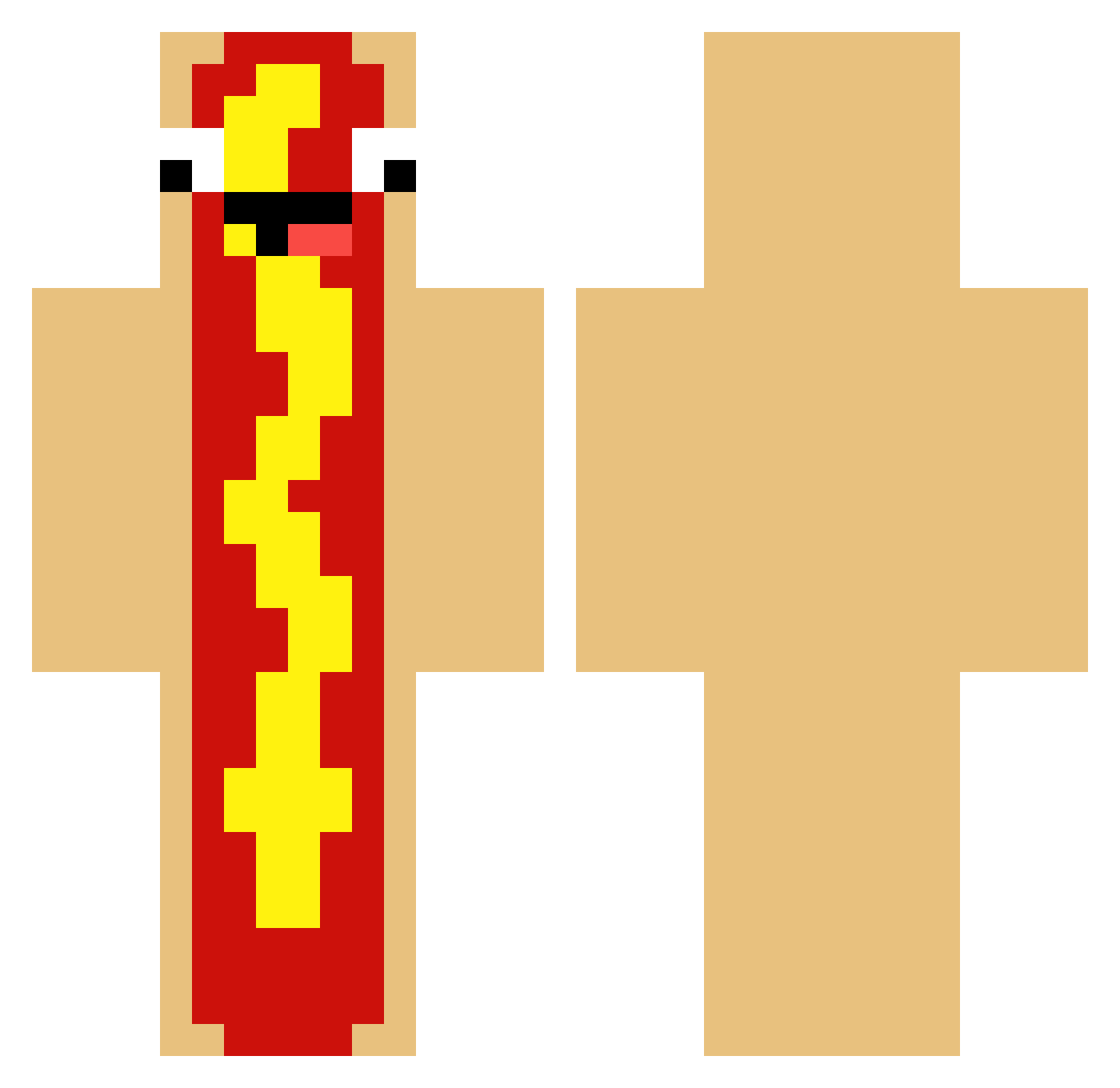 Phousaming Minecraft skin, front and back view