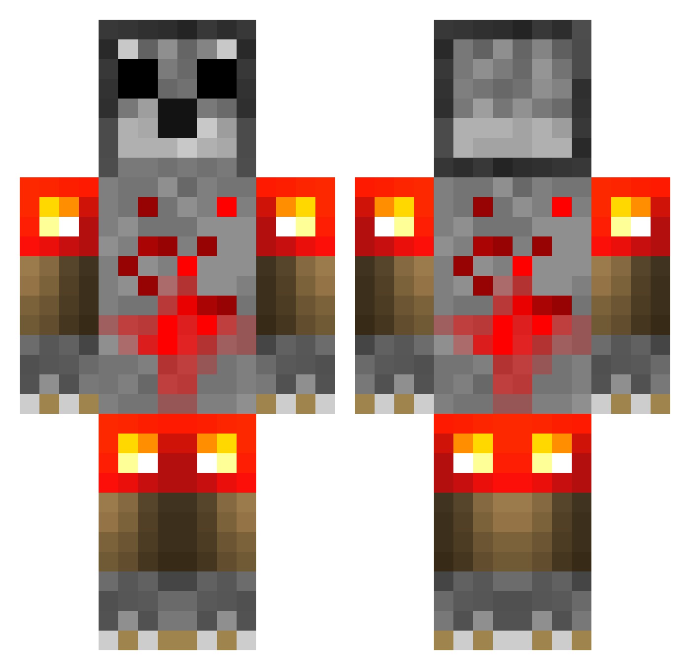 ShadowWalker849 Minecraft skin, front and back view