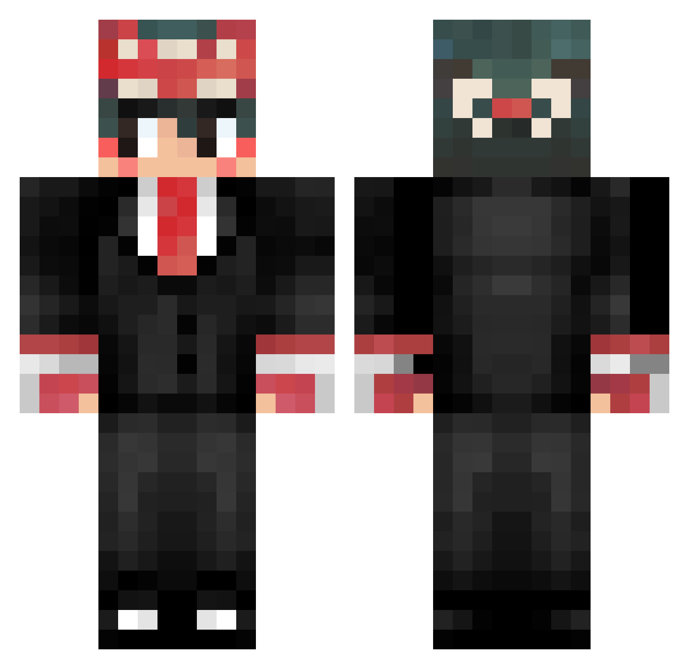 Painsalottle Minecraft skin, front and back view
