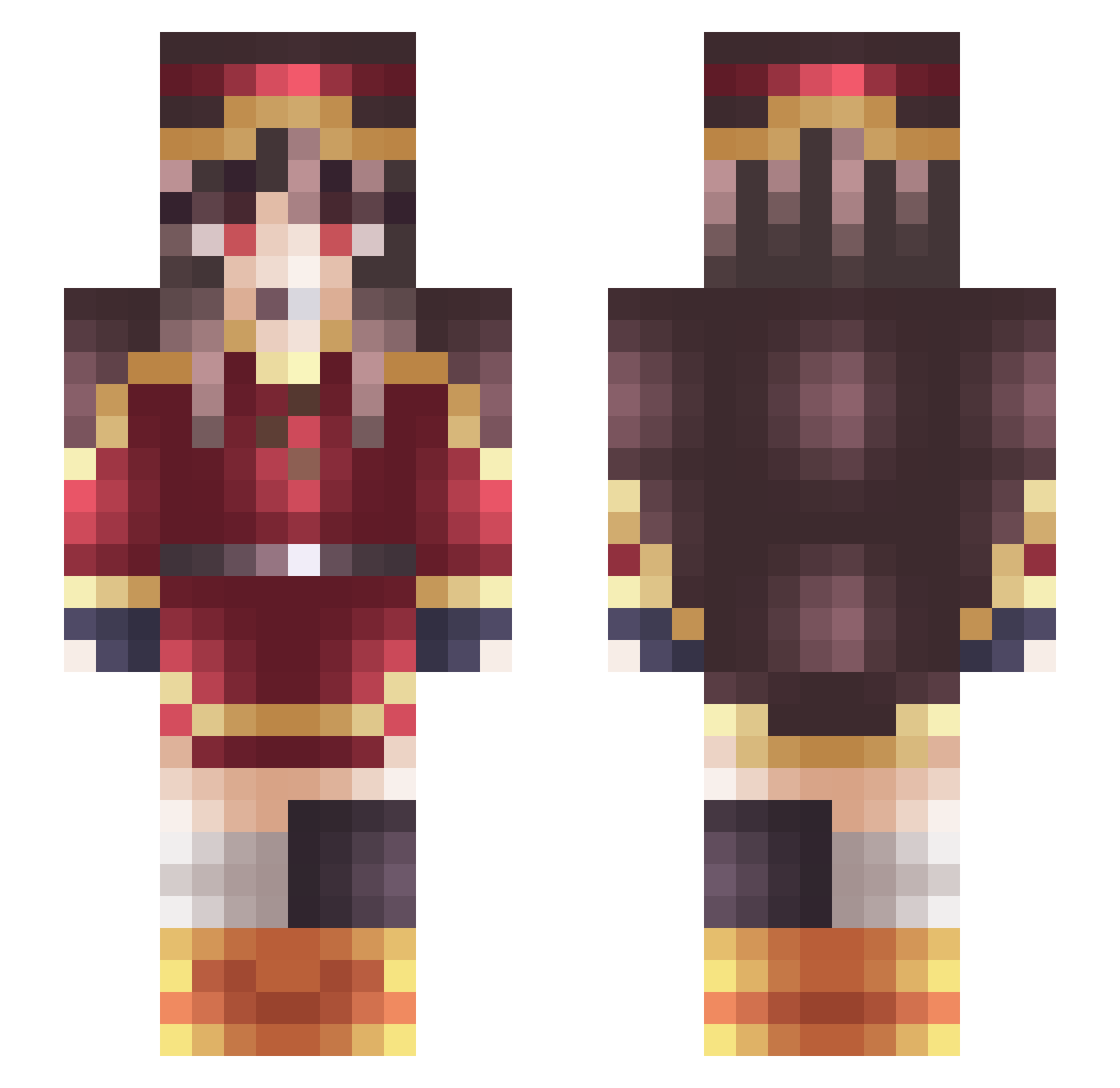 Ange_10e Minecraft skin, front and back view