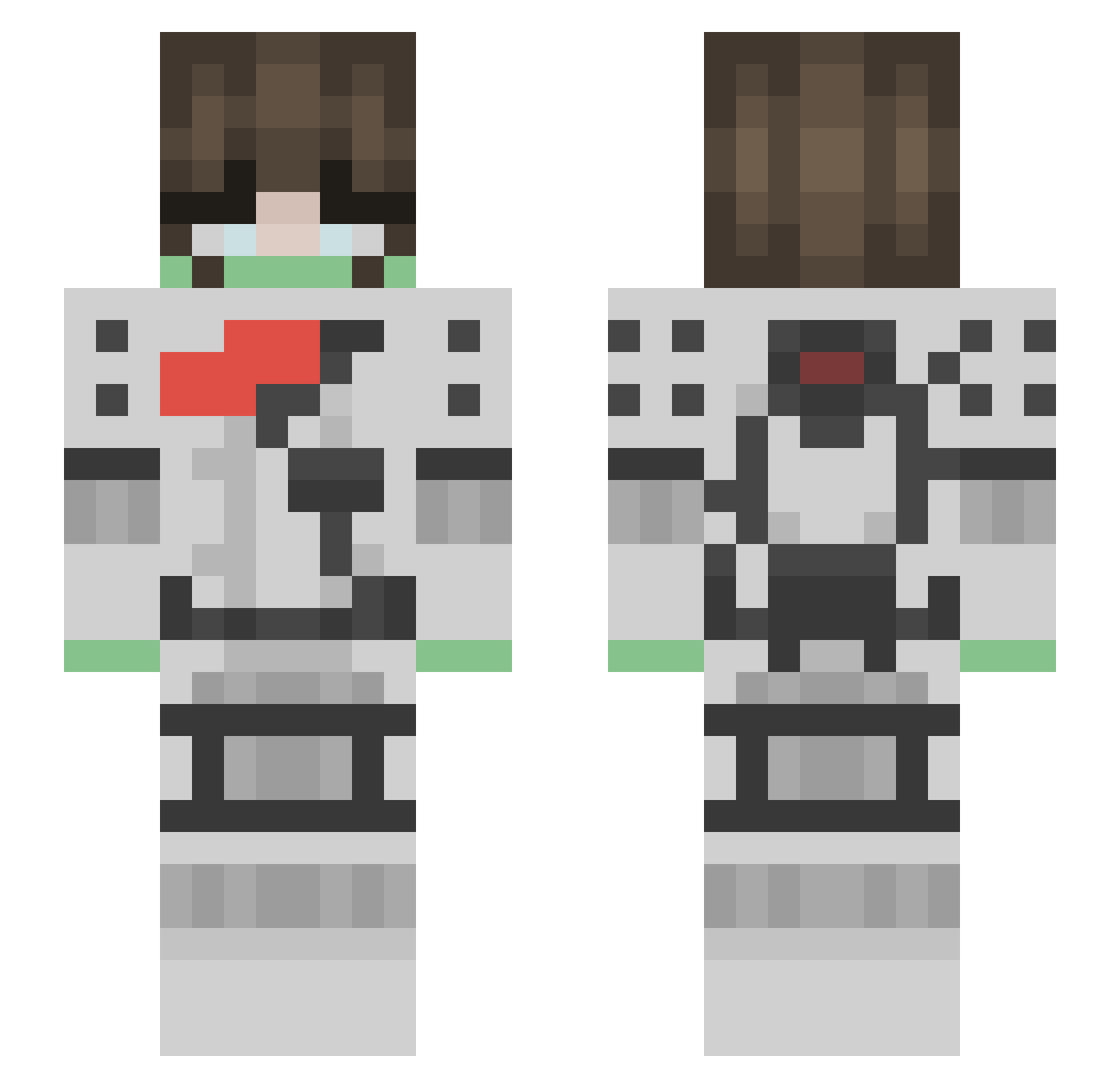 TrippyPirate13 Minecraft skin, front and back view