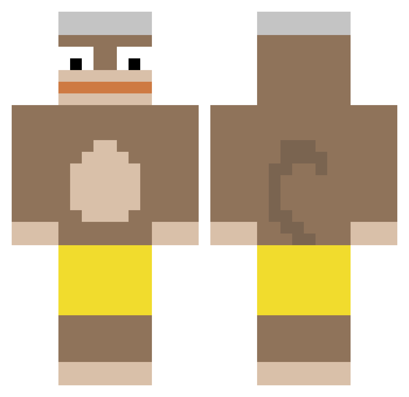 wobwo Minecraft skin, front and back view