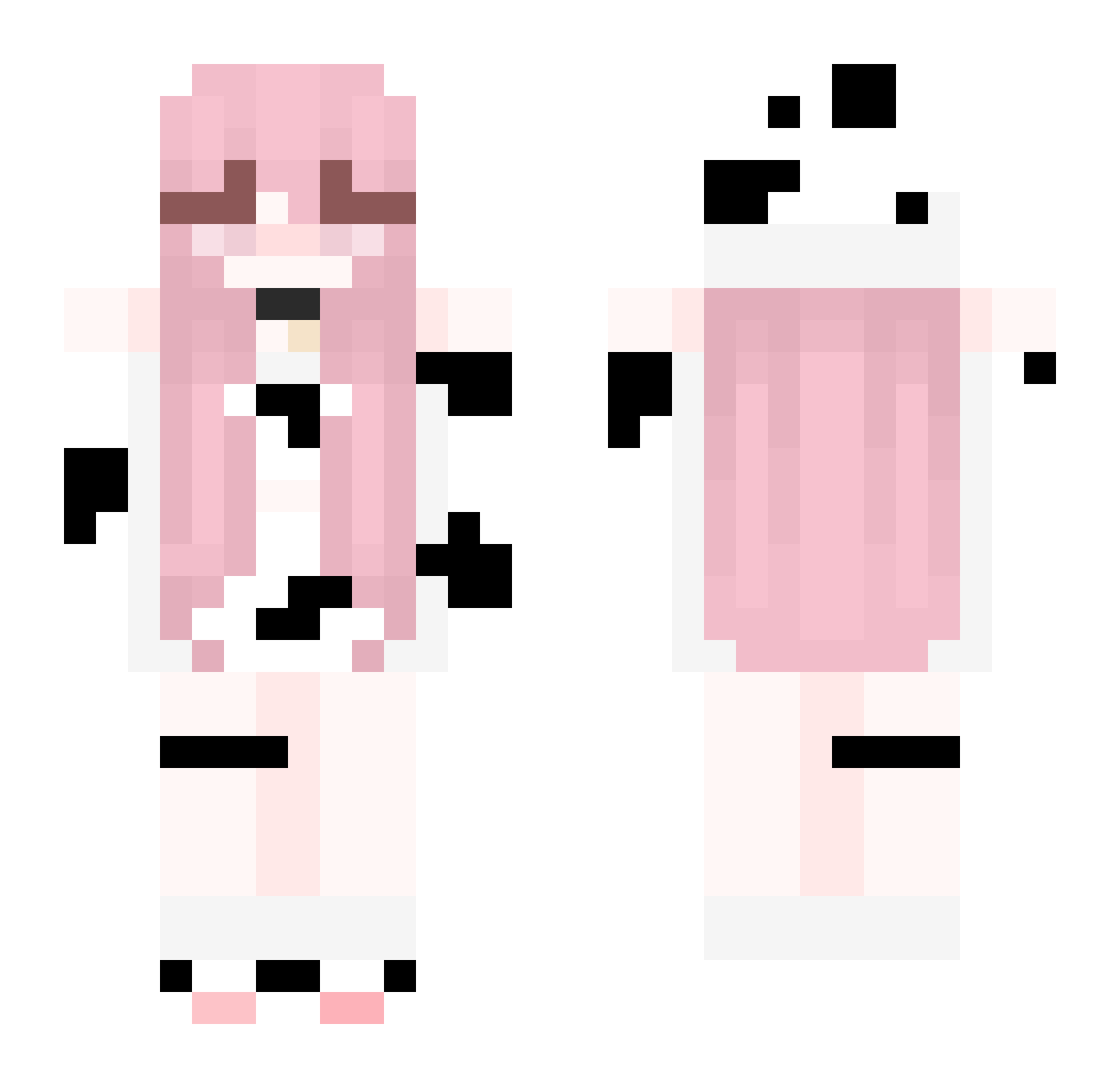 RainSleeps Minecraft skin, front and back view
