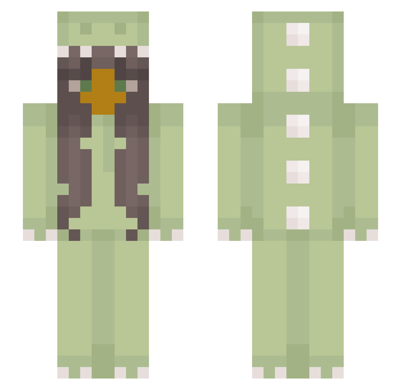 Lexaaa Minecraft skin, front and back view