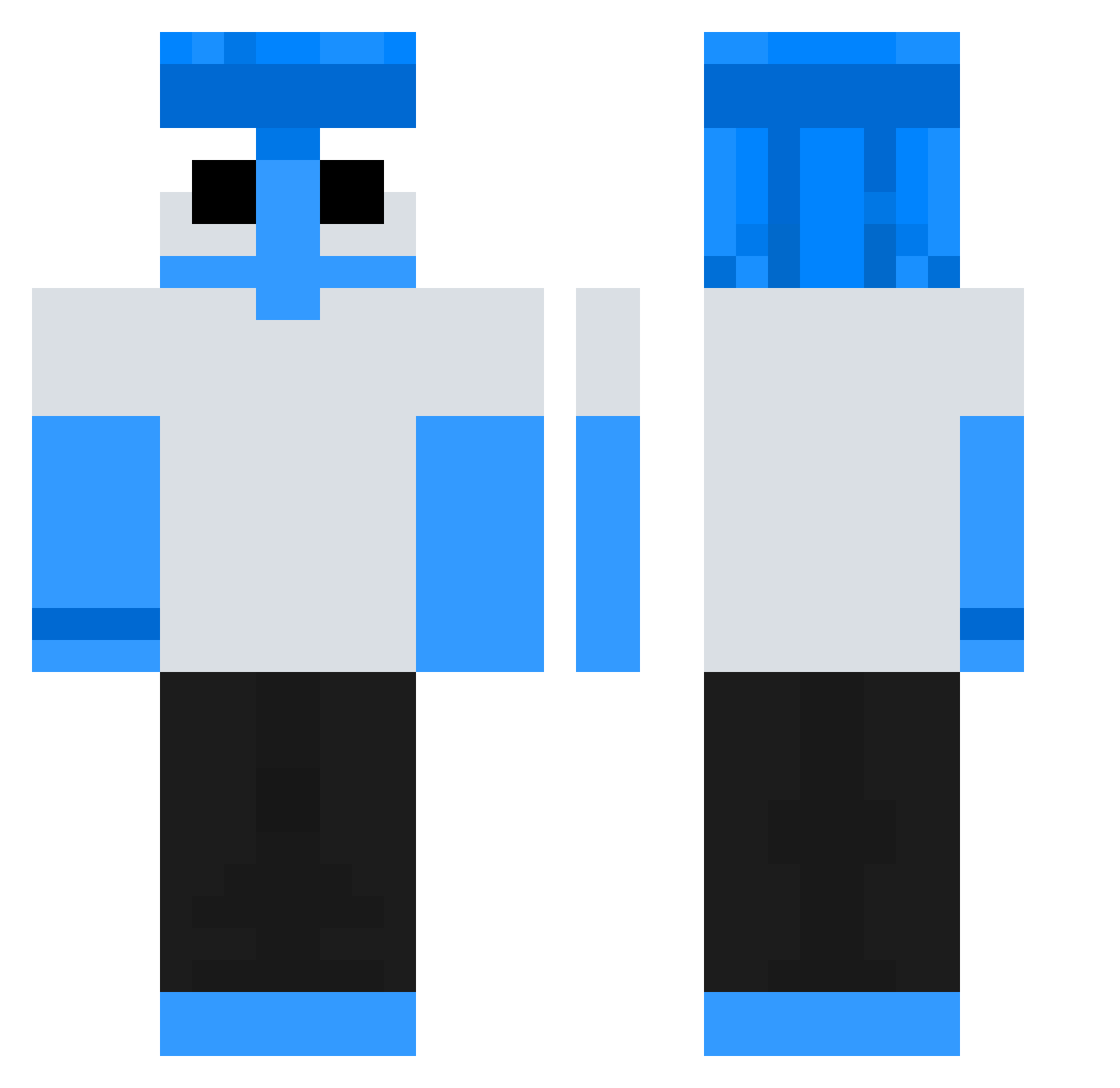 RuDDYXx Minecraft skin, front and back view