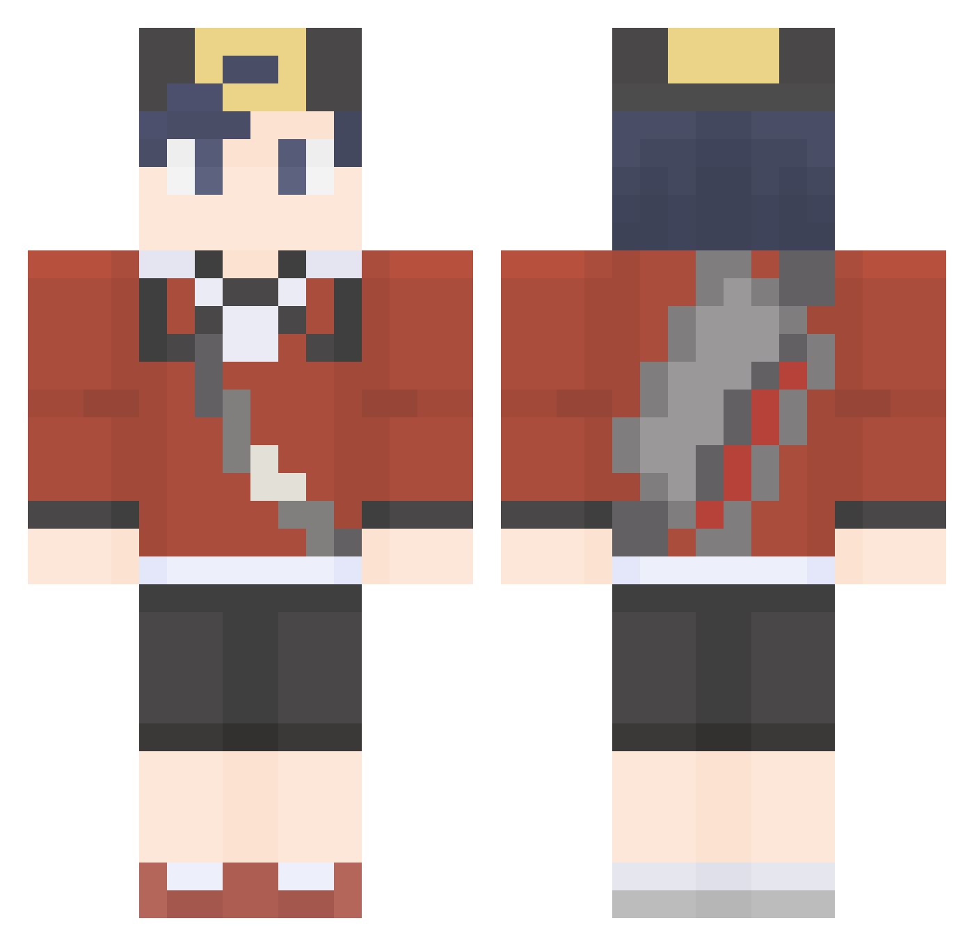 MaskedDemon_ Minecraft skin, front and back view