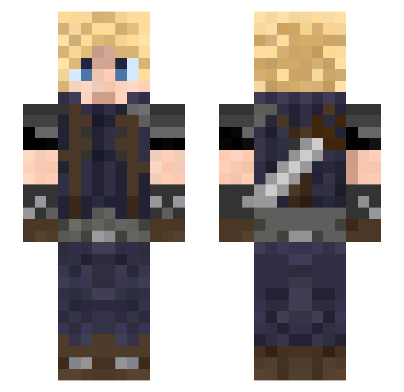 Grogore Minecraft skin, front and back view