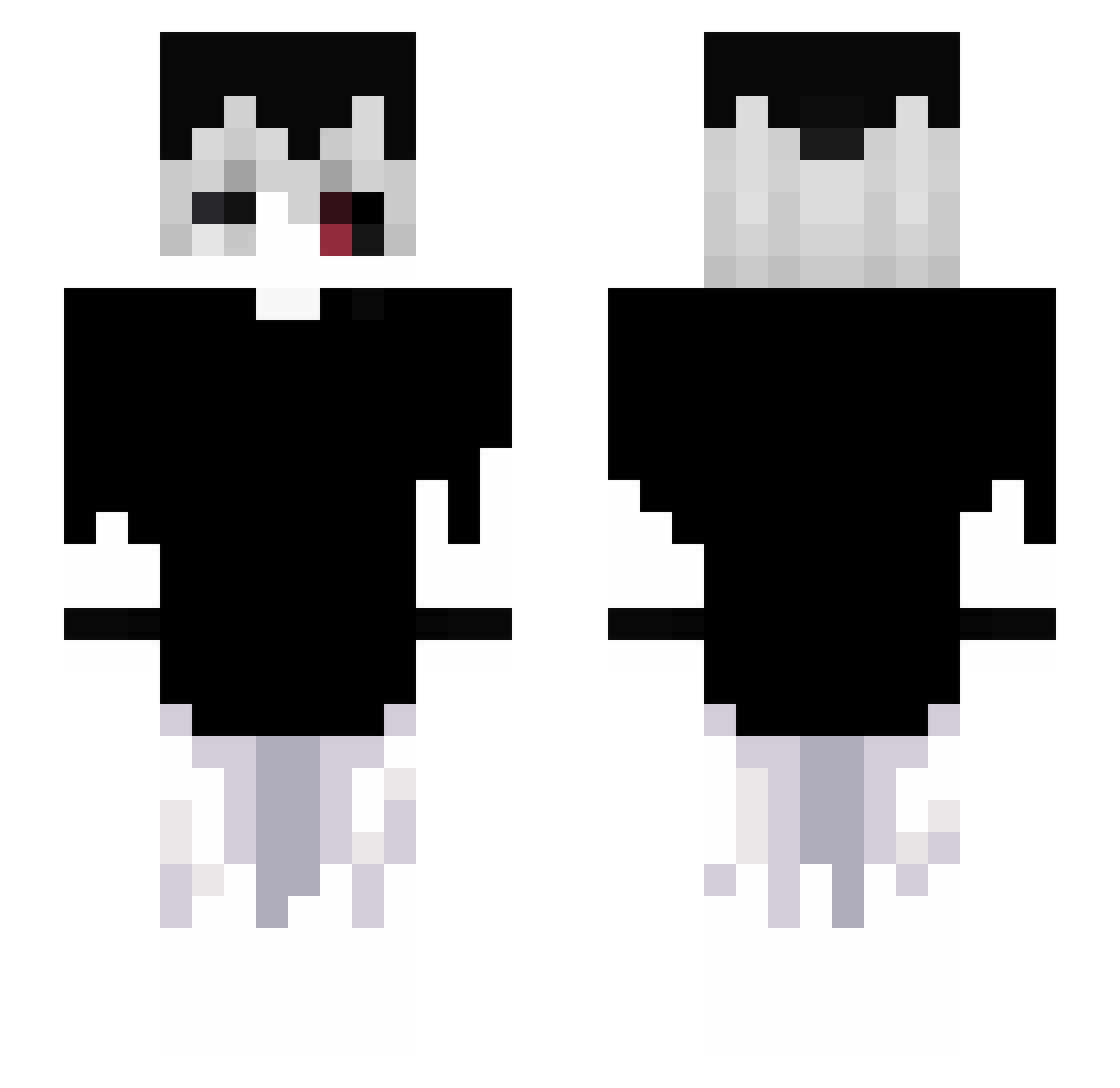 Thymiaa Minecraft skin, front and back view