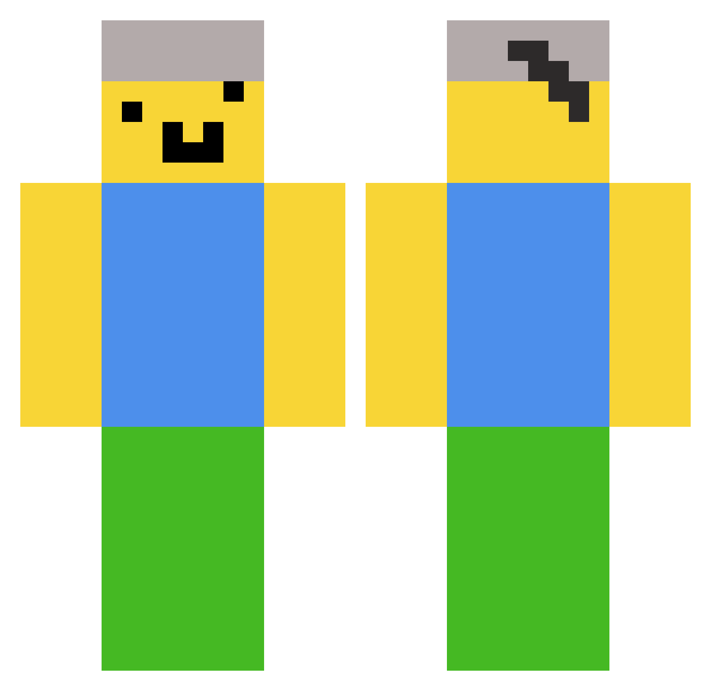 Withdrawlss Minecraft skin, front and back view