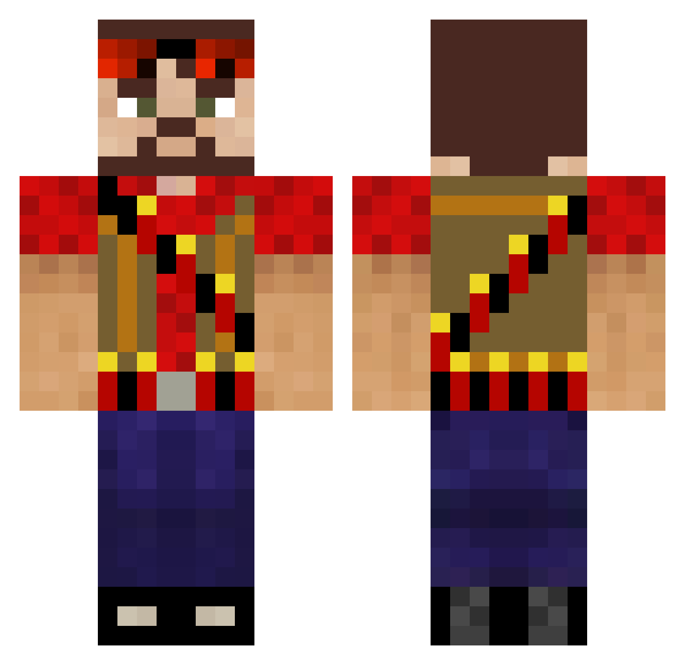 FreeLancer Minecraft skin, front and back view