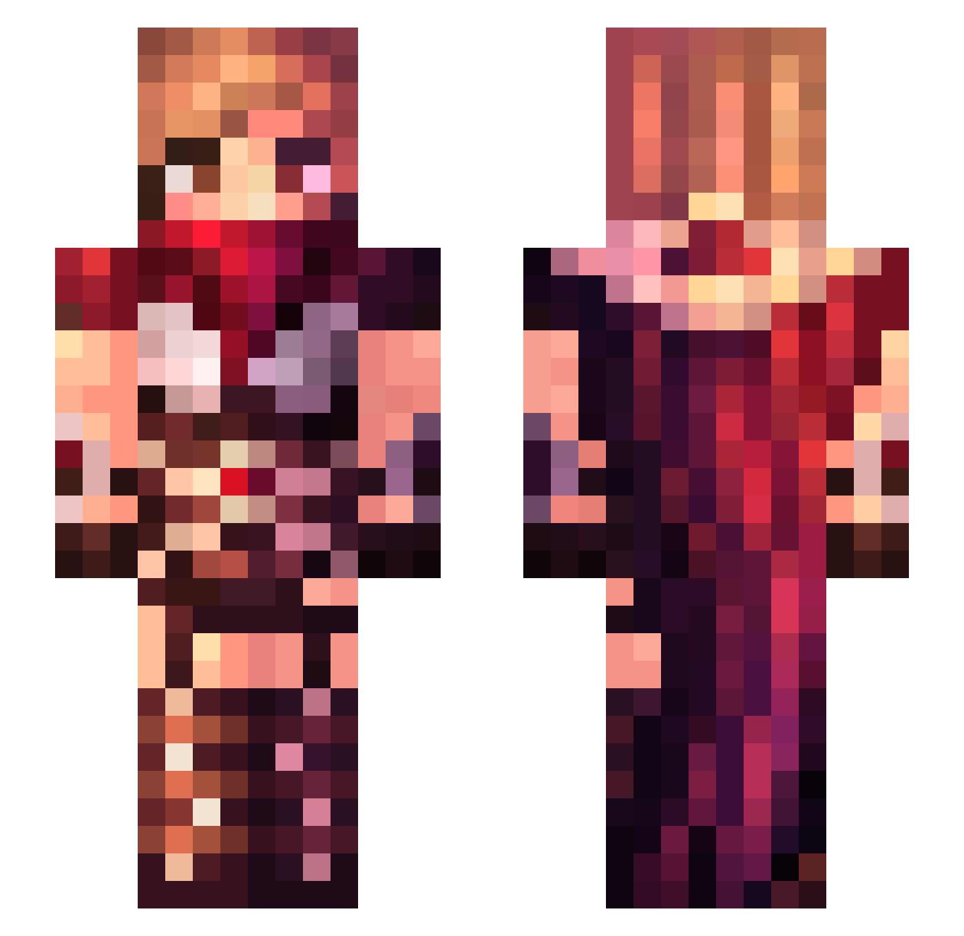 Hessica_MC Minecraft skin, front and back view