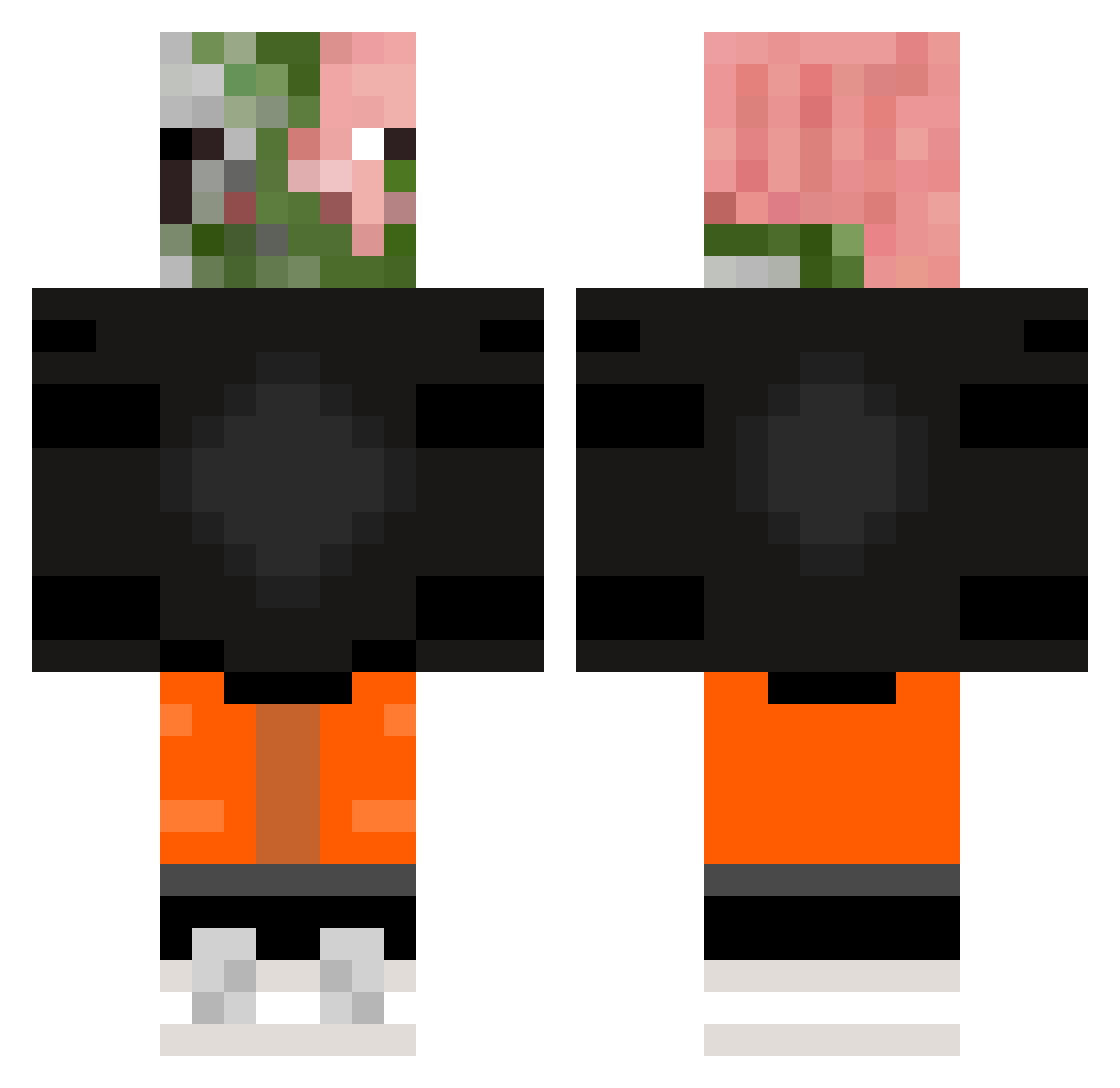 6chip Minecraft skin, front and back view
