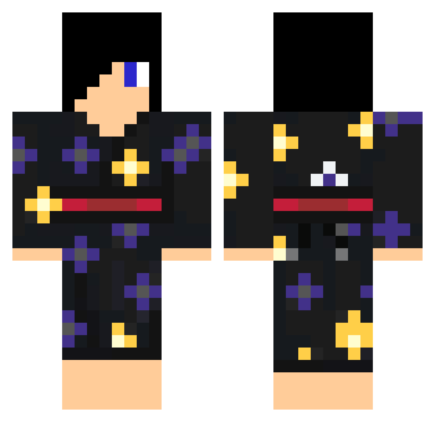 fuzig Minecraft skin, front and back view