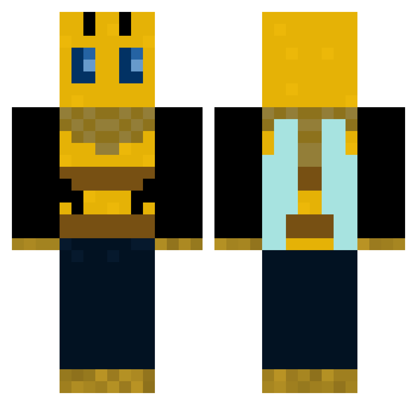Edgarest Minecraft skin, front and back view