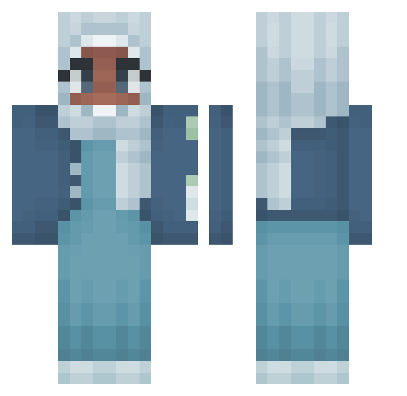 nahiyan Minecraft skin, front and back view