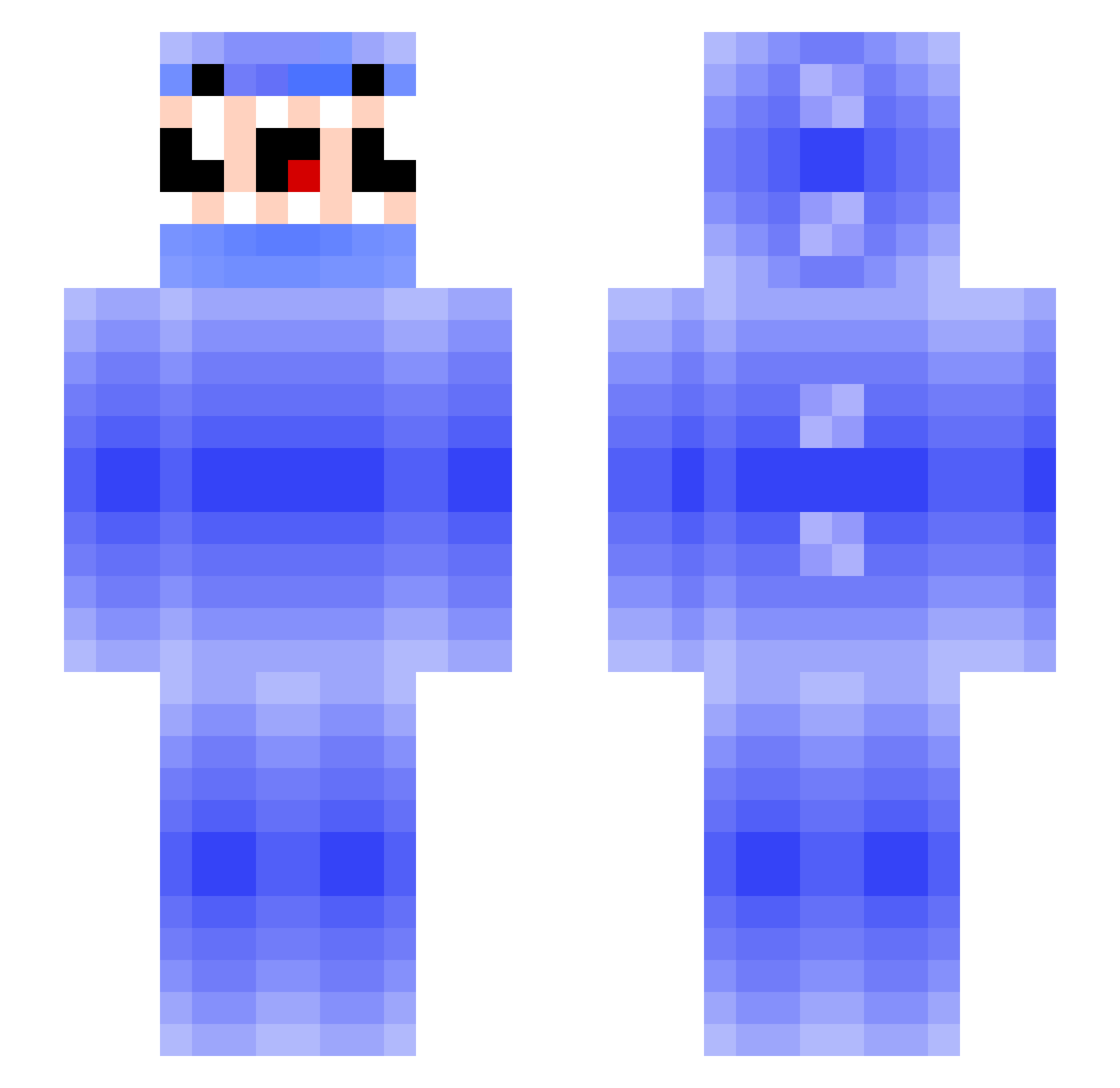 awiye Minecraft skin, front and back view