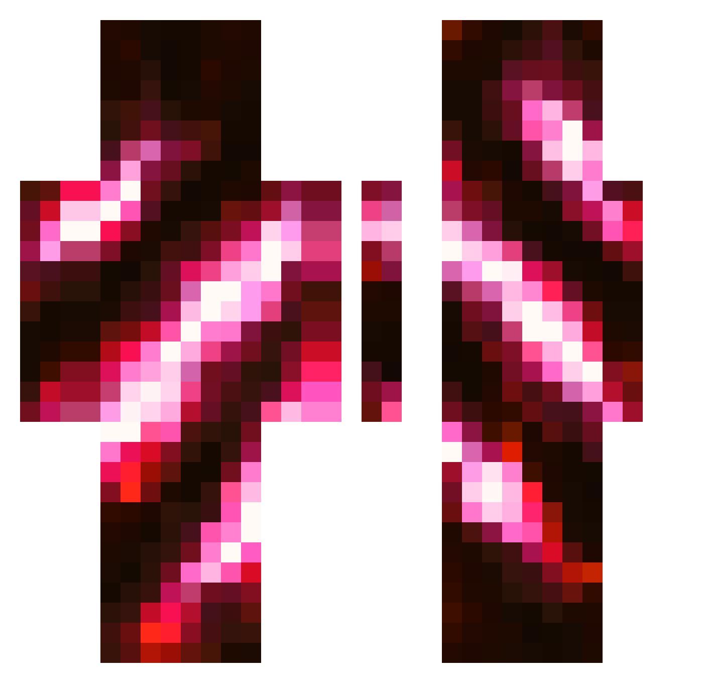 Verlinot Minecraft skin, front and back view