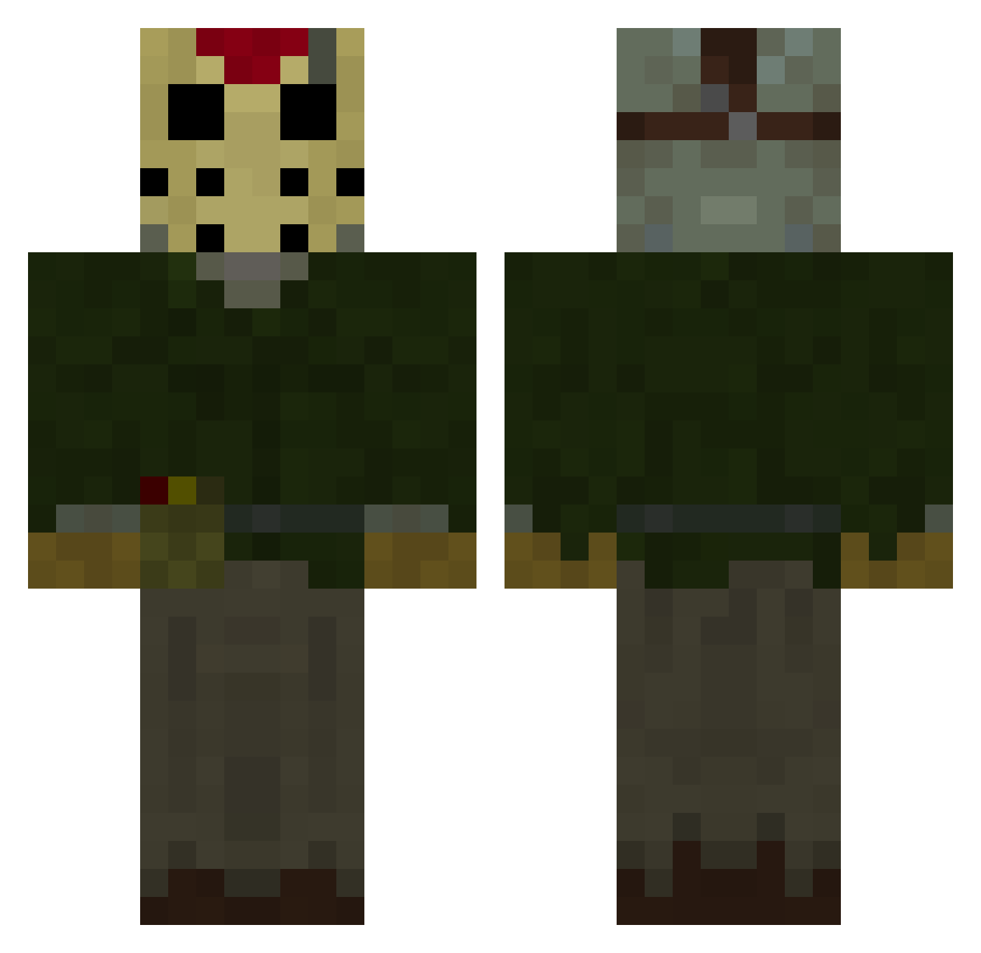 Deliportal06 Minecraft skin, front and back view
