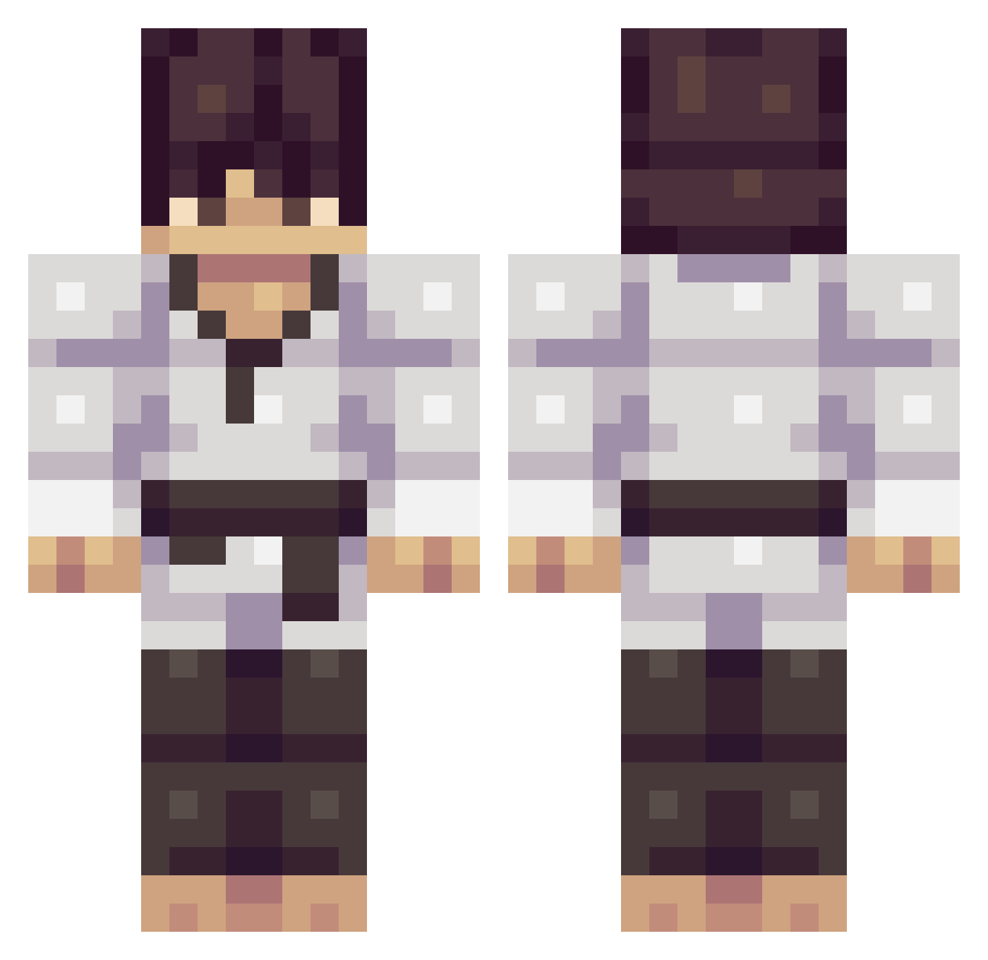 Tenoten Minecraft skin, front and back view