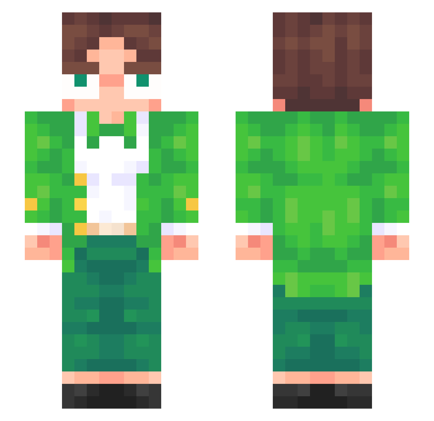 Keechu Minecraft skin, front and back view