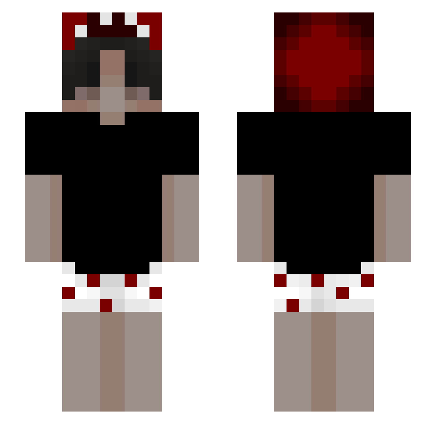 RamenWithAGlock9 Minecraft skin, front and back view