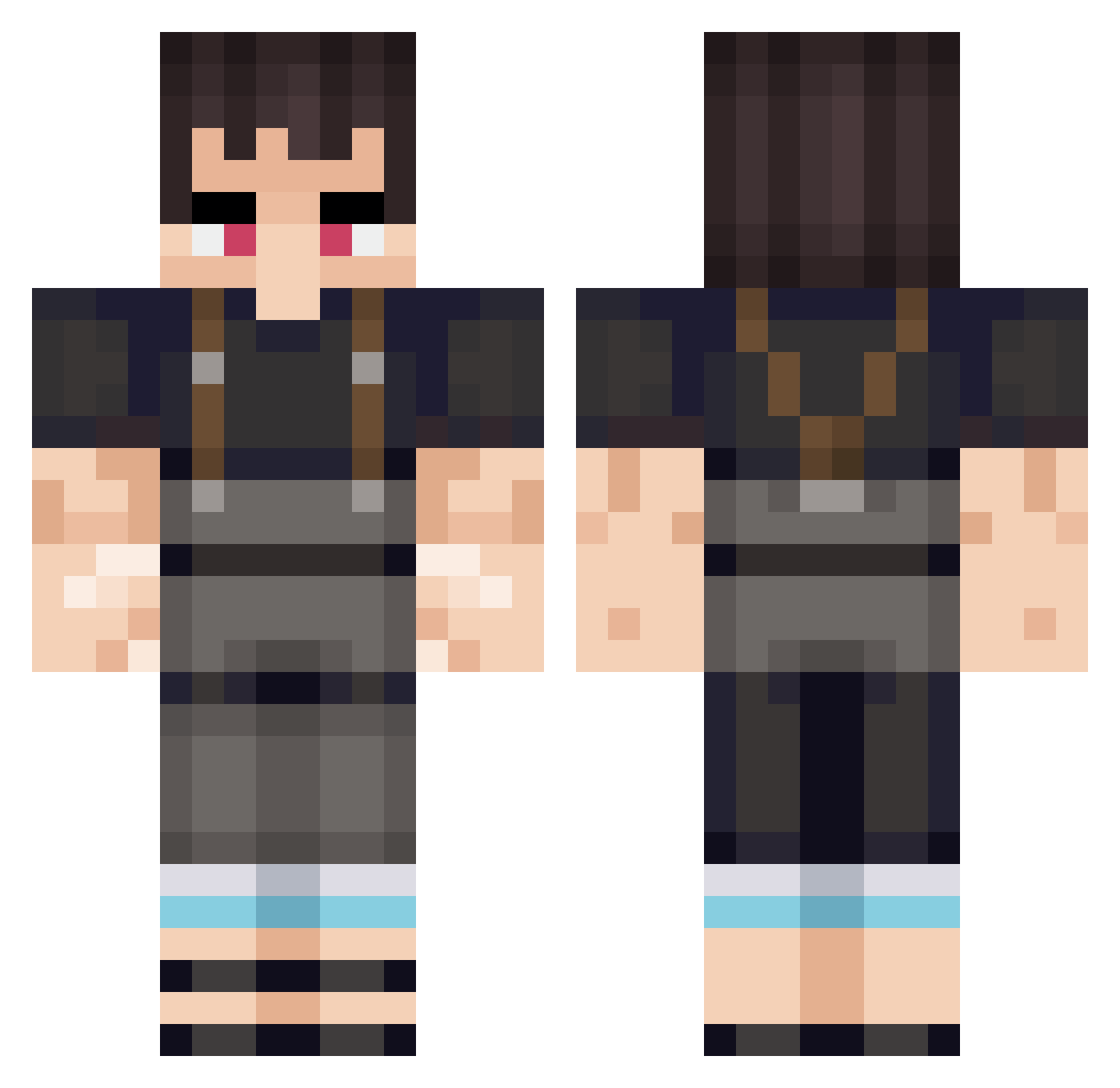 Salinax Minecraft skin, front and back view