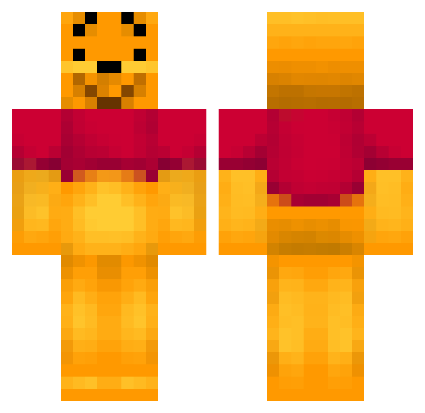 fuwakoro Minecraft skin, front and back view