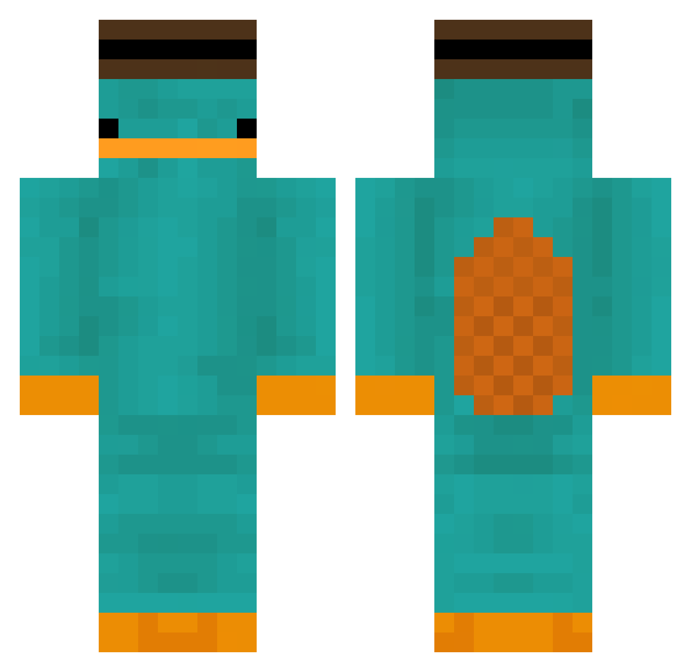 WalterSpalter Minecraft skin, front and back view