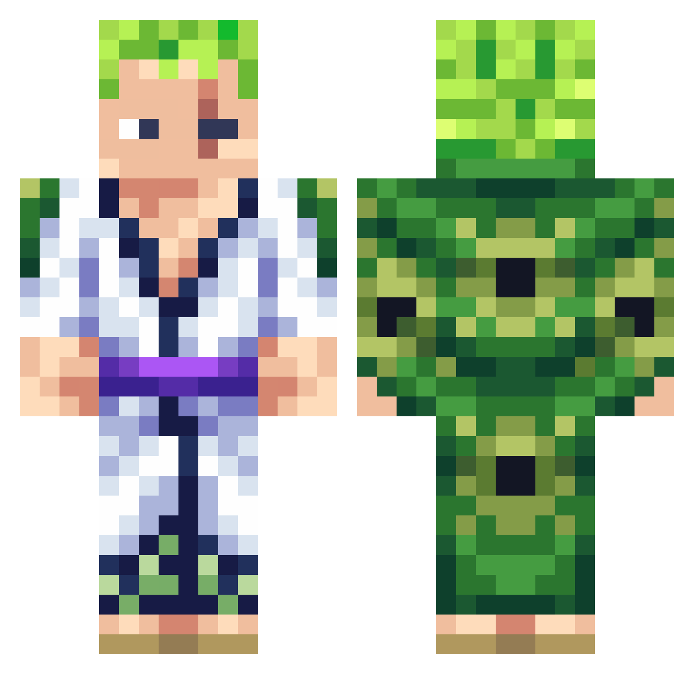 Unreal47 Minecraft skin, front and back view