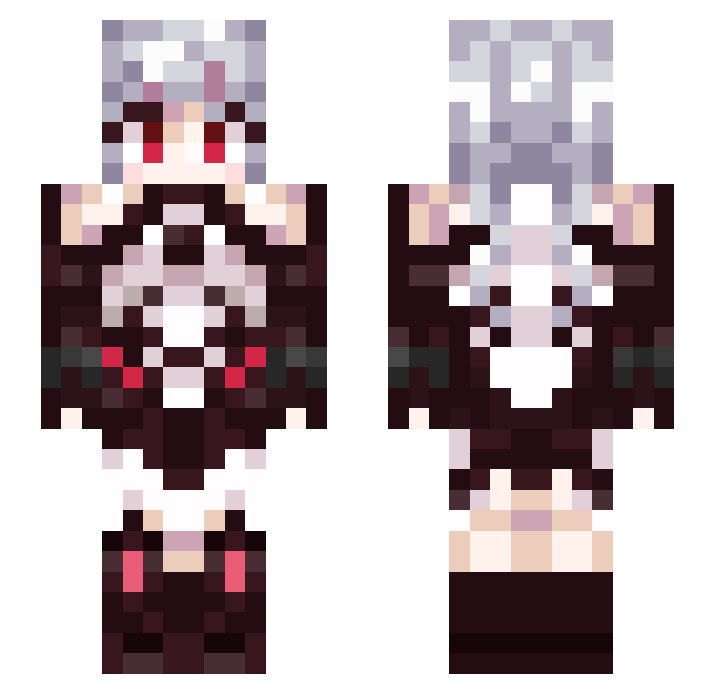 Thunder1024 Minecraft skin, front and back view