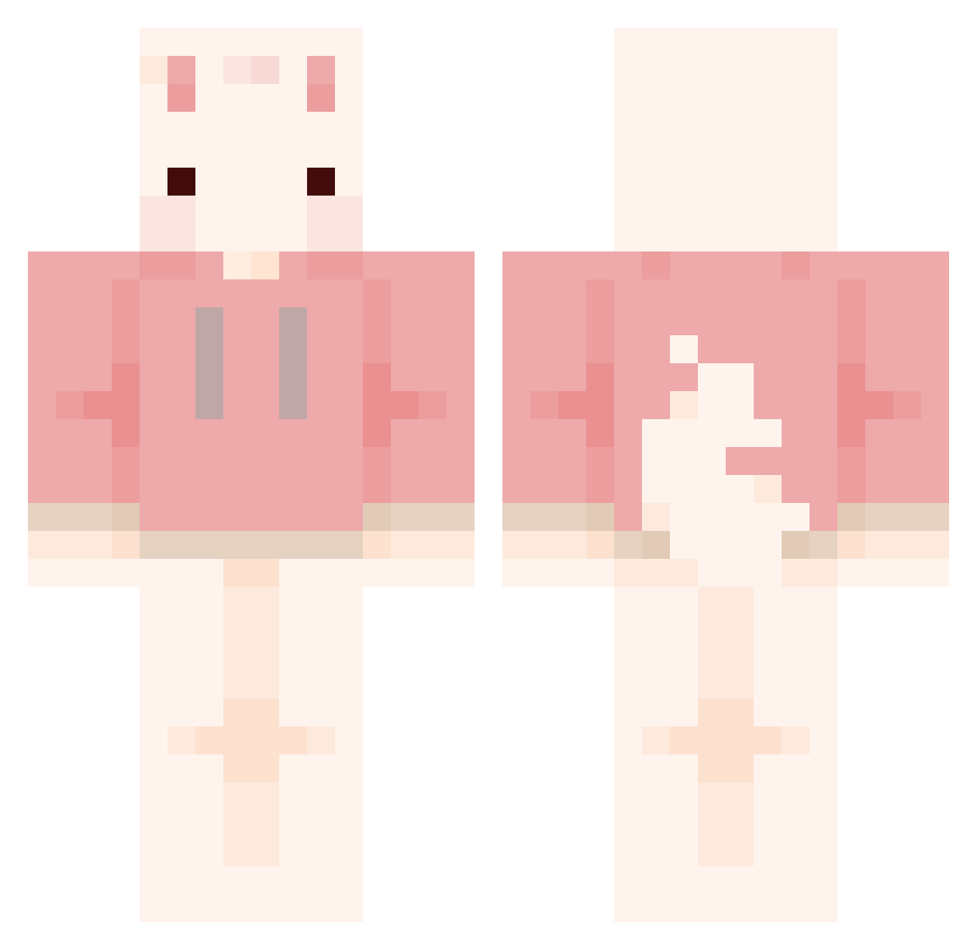 BUDU2go Minecraft skin, front and back view