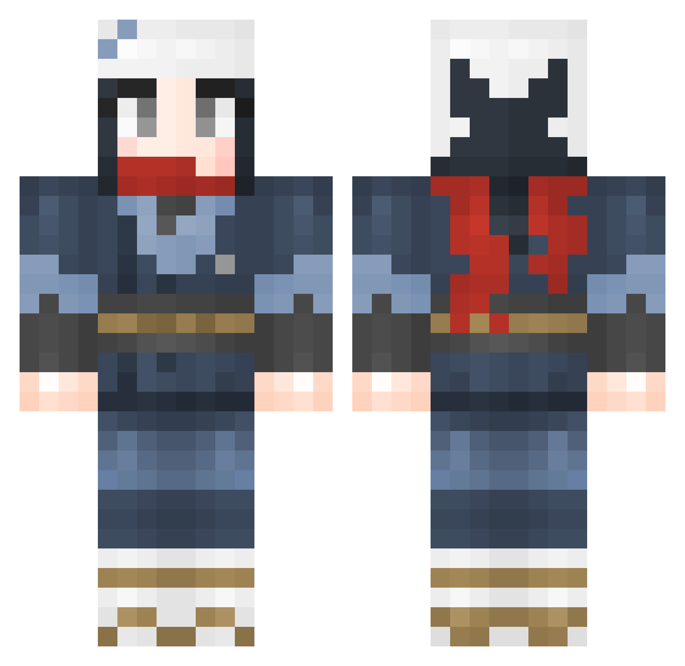 umjw Minecraft skin, front and back view