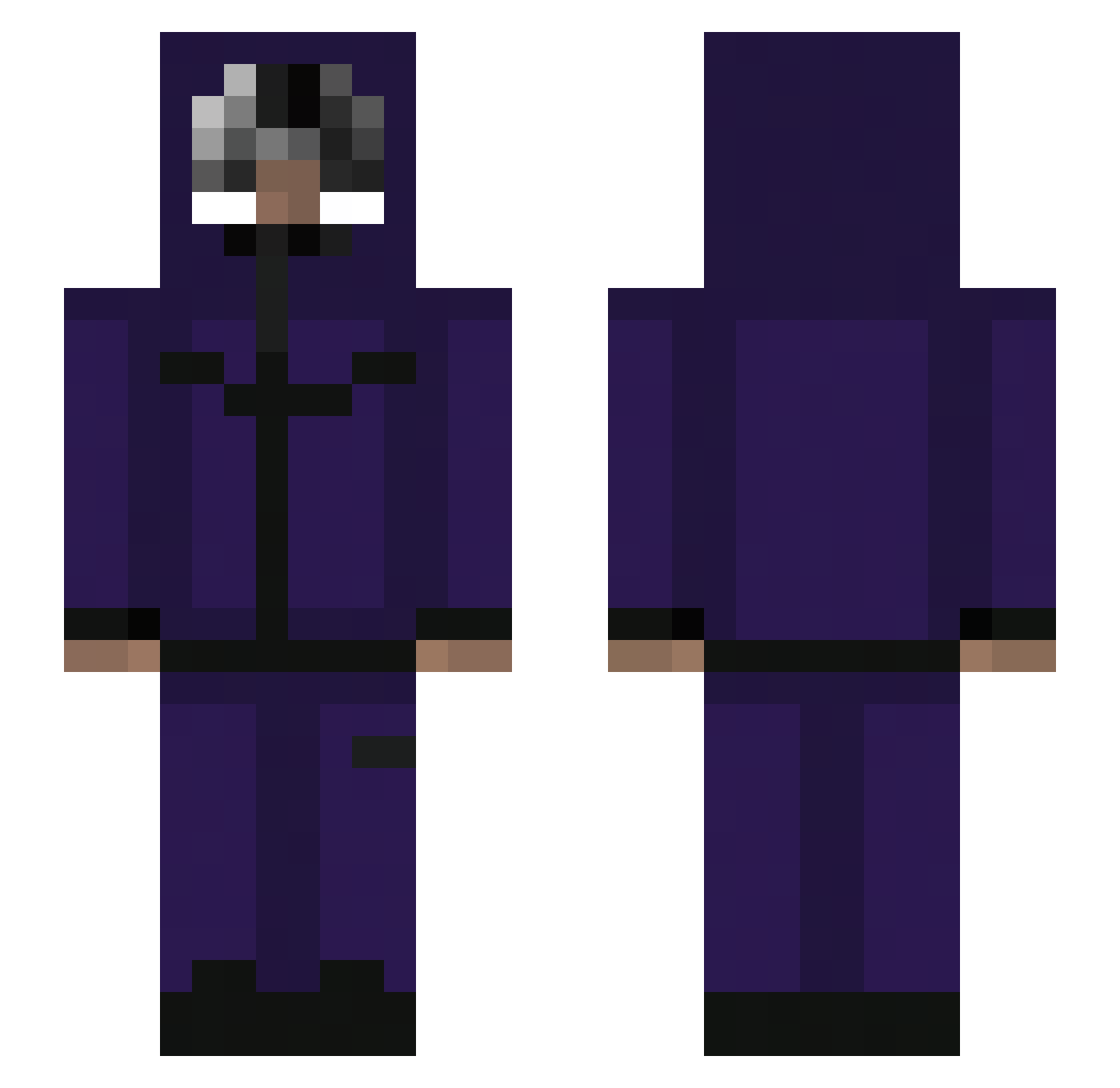 uhcenzo Minecraft skin, front and back view