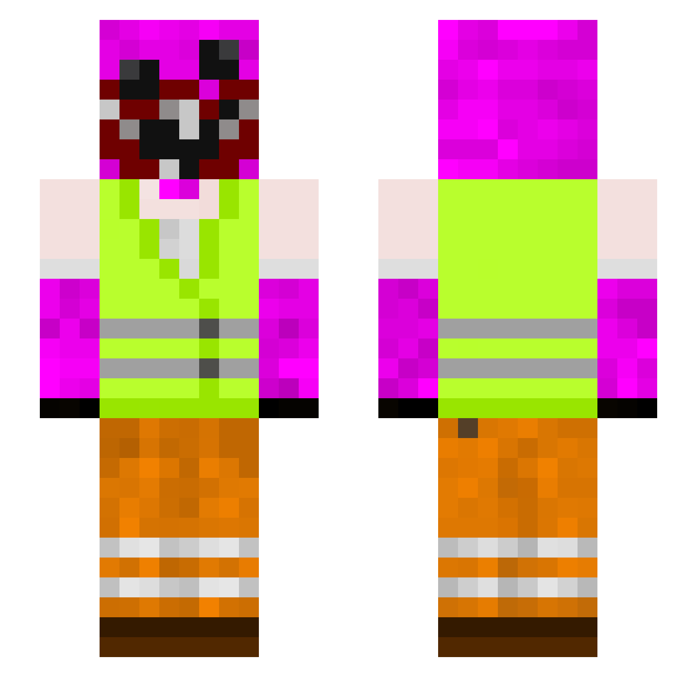 ChupaChupsRX Minecraft skin, front and back view