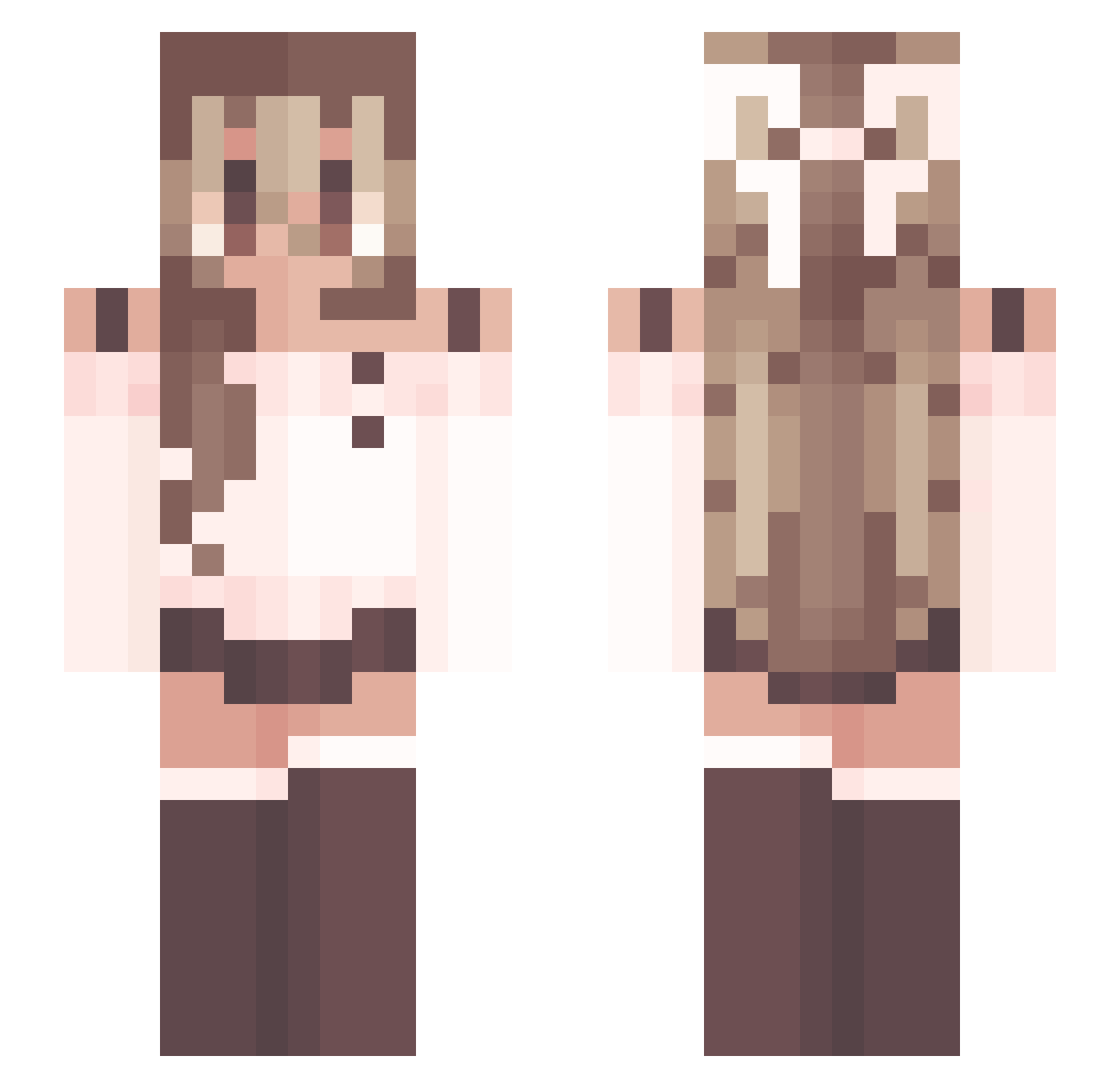 Cussingfied8 Minecraft skin, front and back view