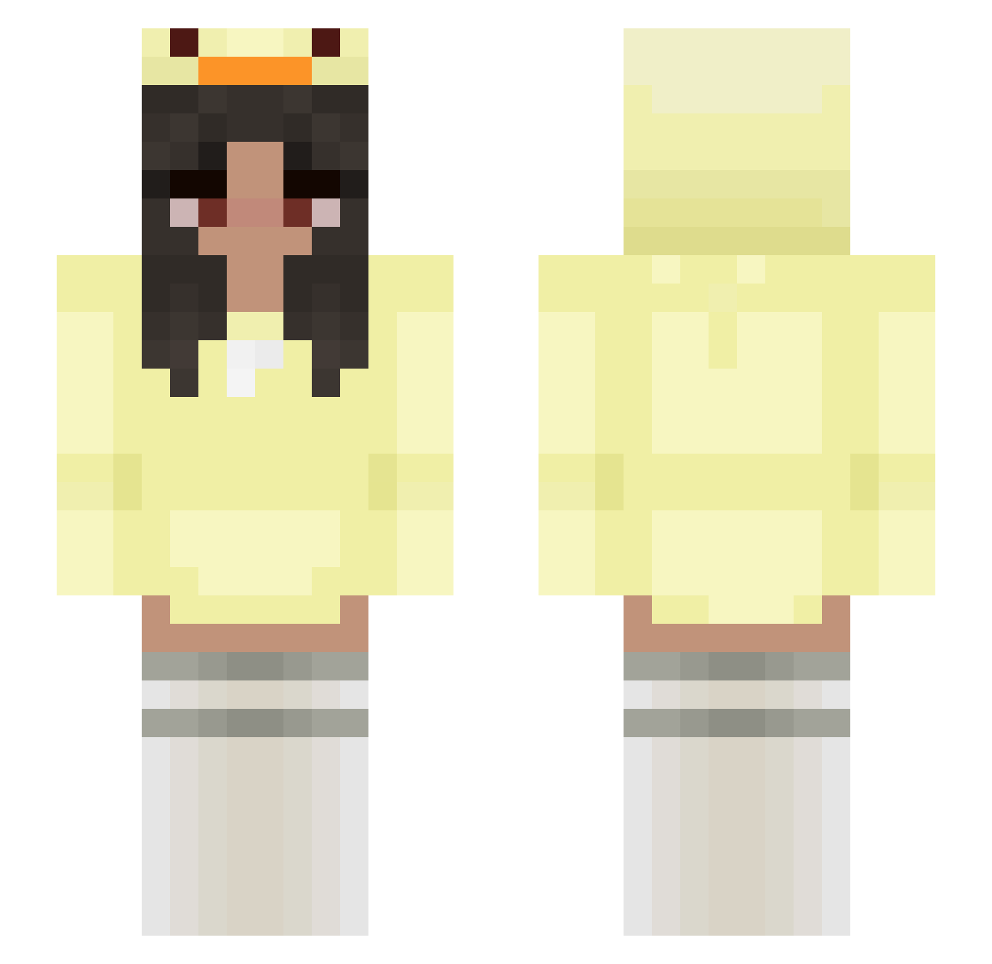 bunnymacy Minecraft skin, front and back view