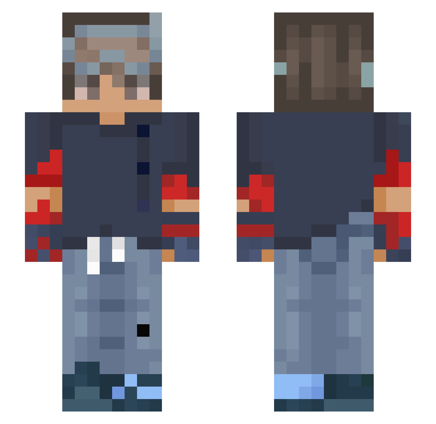 PvP_06 Minecraft skin, front and back view